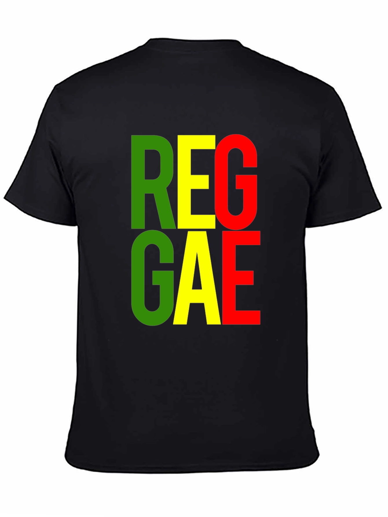 Black Reggae Graphic Tee - Black Cotton T-Shirt view 4