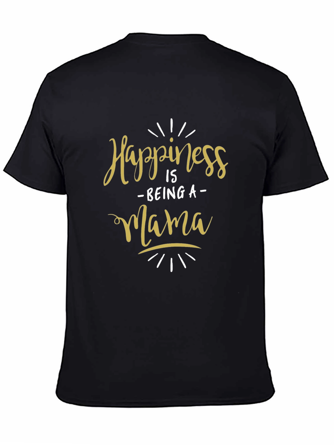 Black Happiness Is Being a Mama Black T-Shirt view 4