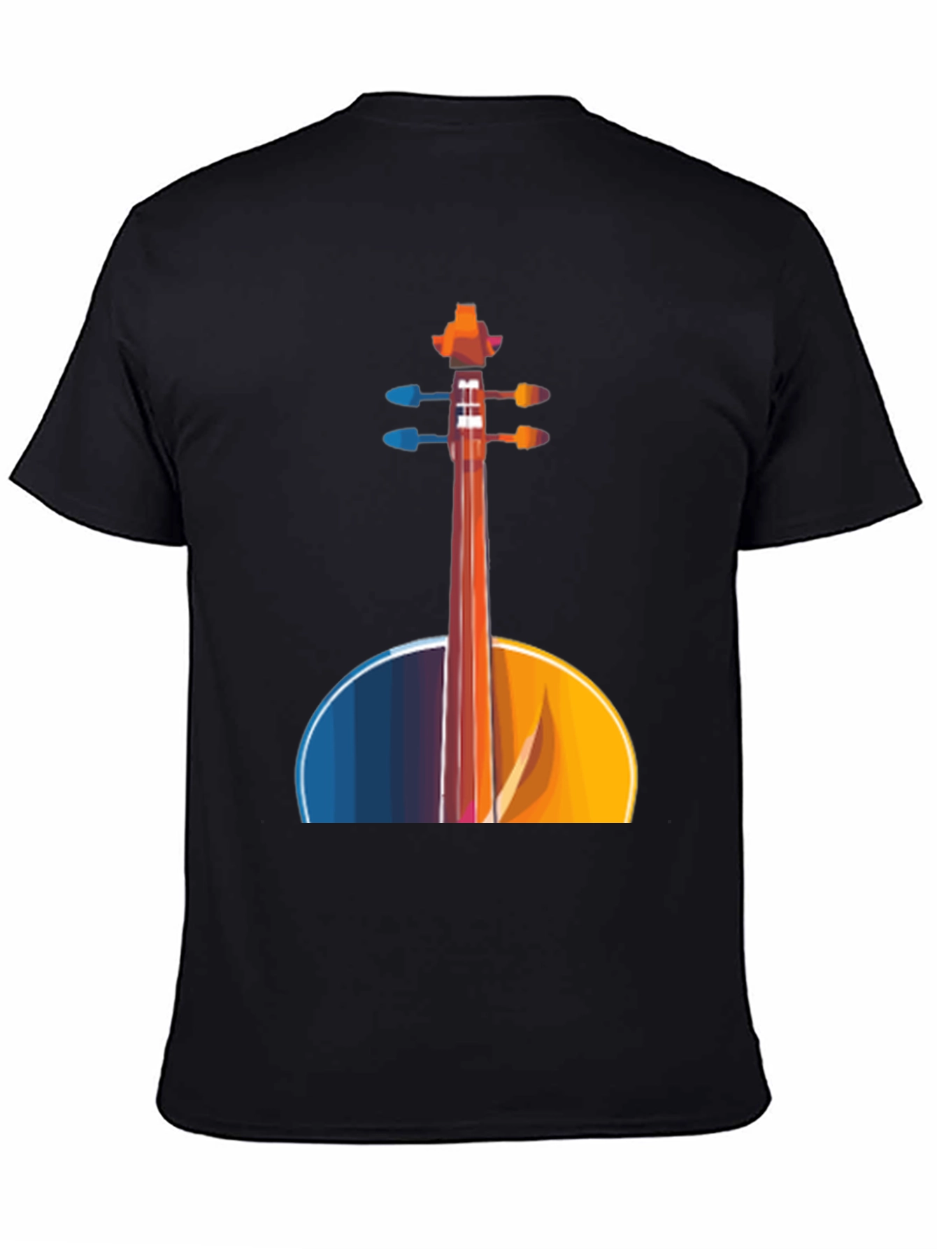 Black Abstract Cello Graphic Tee - Black Musical Shirt view 4