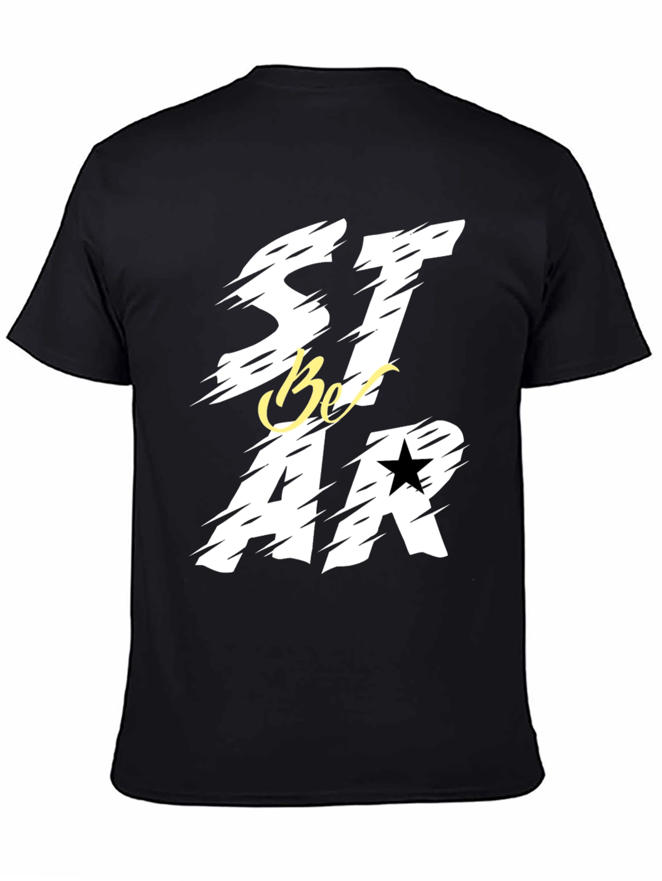 Black Be a Star Graphic Print Black T-Shirt view 4