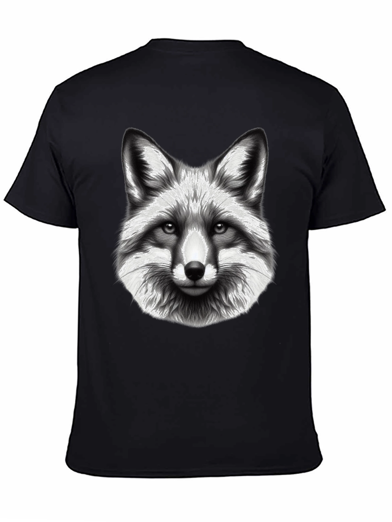 Black Fox Graphic Tee - Black Cotton Blend T-Shirt view 4