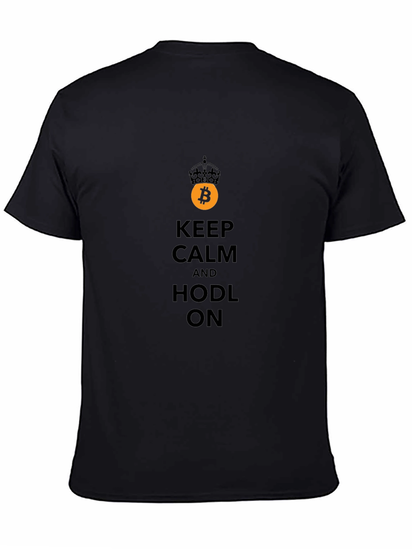 Black Bitcoin HODL On Black T-Shirt view 4