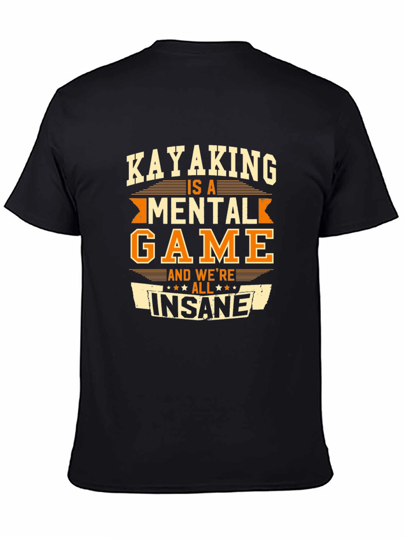 Black Kayaking Mental Game T-Shirt view 4