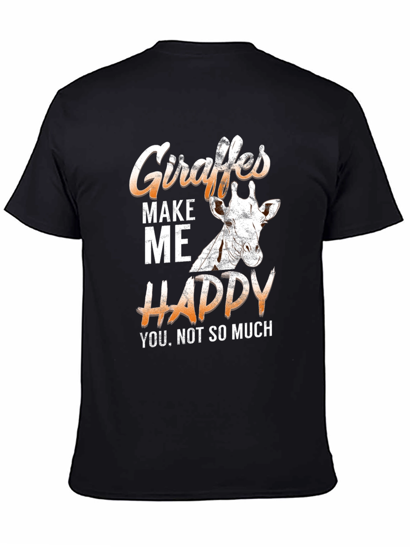 Black Giraffes Make Me Happy T-Shirt view 4
