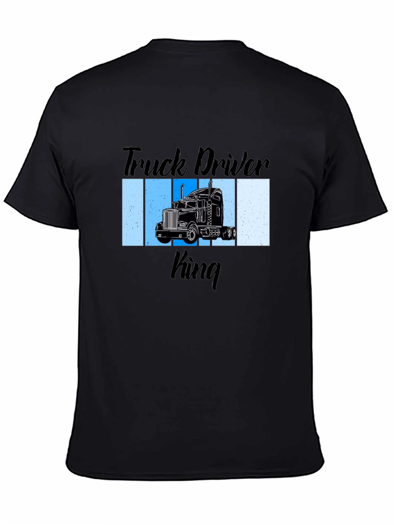 Black Truck Driver King Graphic T-Shirt view 4