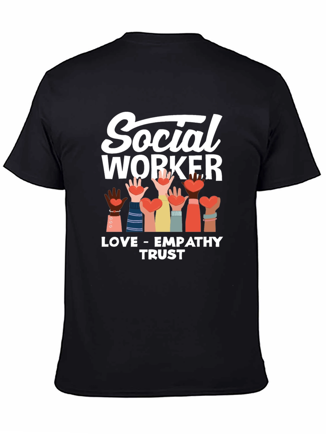 Black Social Worker Love Empathy Trust T-Shirt view 4