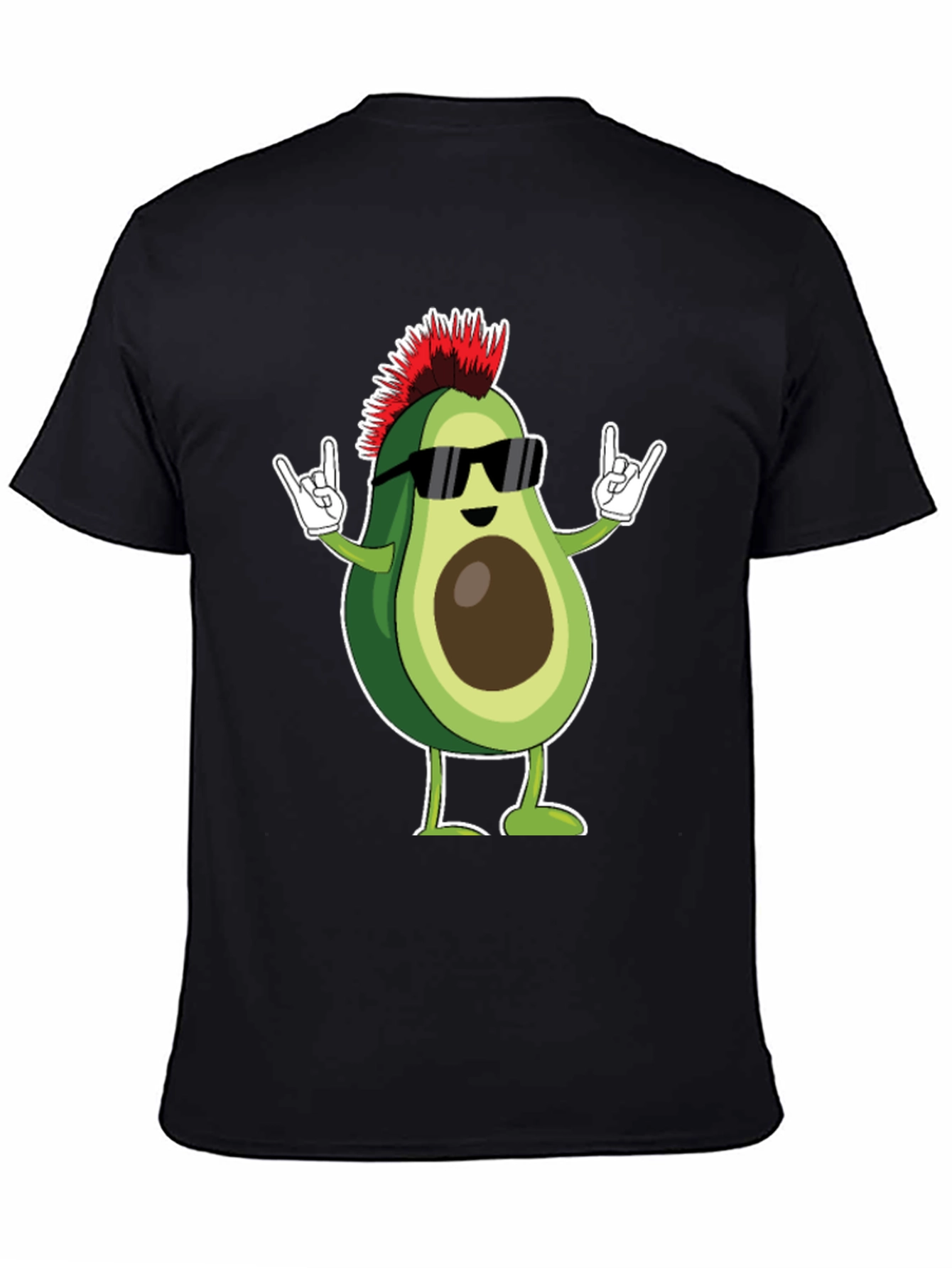 Black Punk Rock Avocado T-Shirt view 4