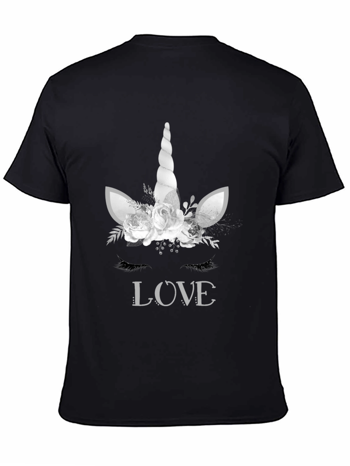 Black Unicorn LOVE Graphic Tee - Black T-Shirt view 4