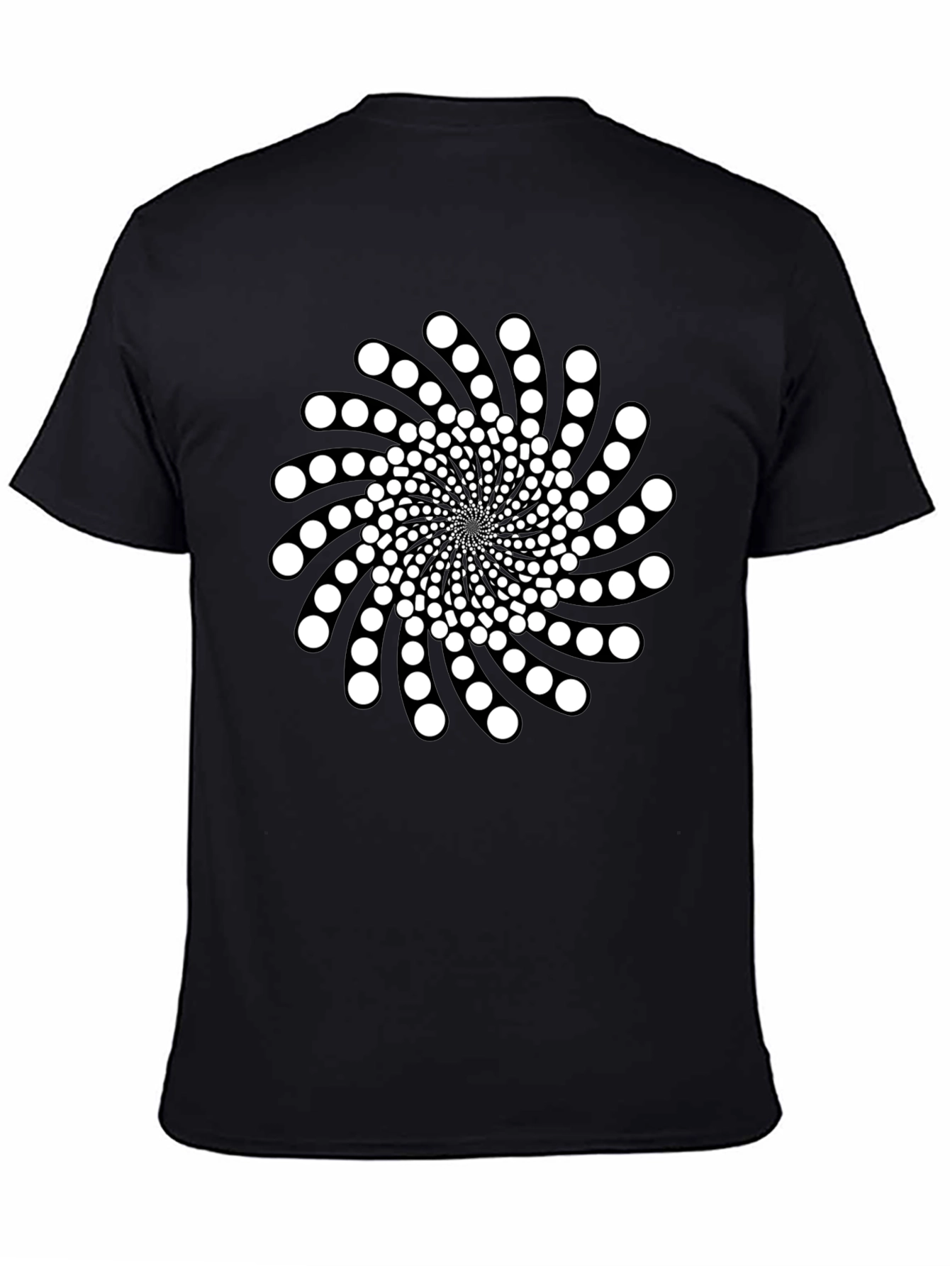 Black Optical Illusion Swirl Graphic T-Shirt view 4