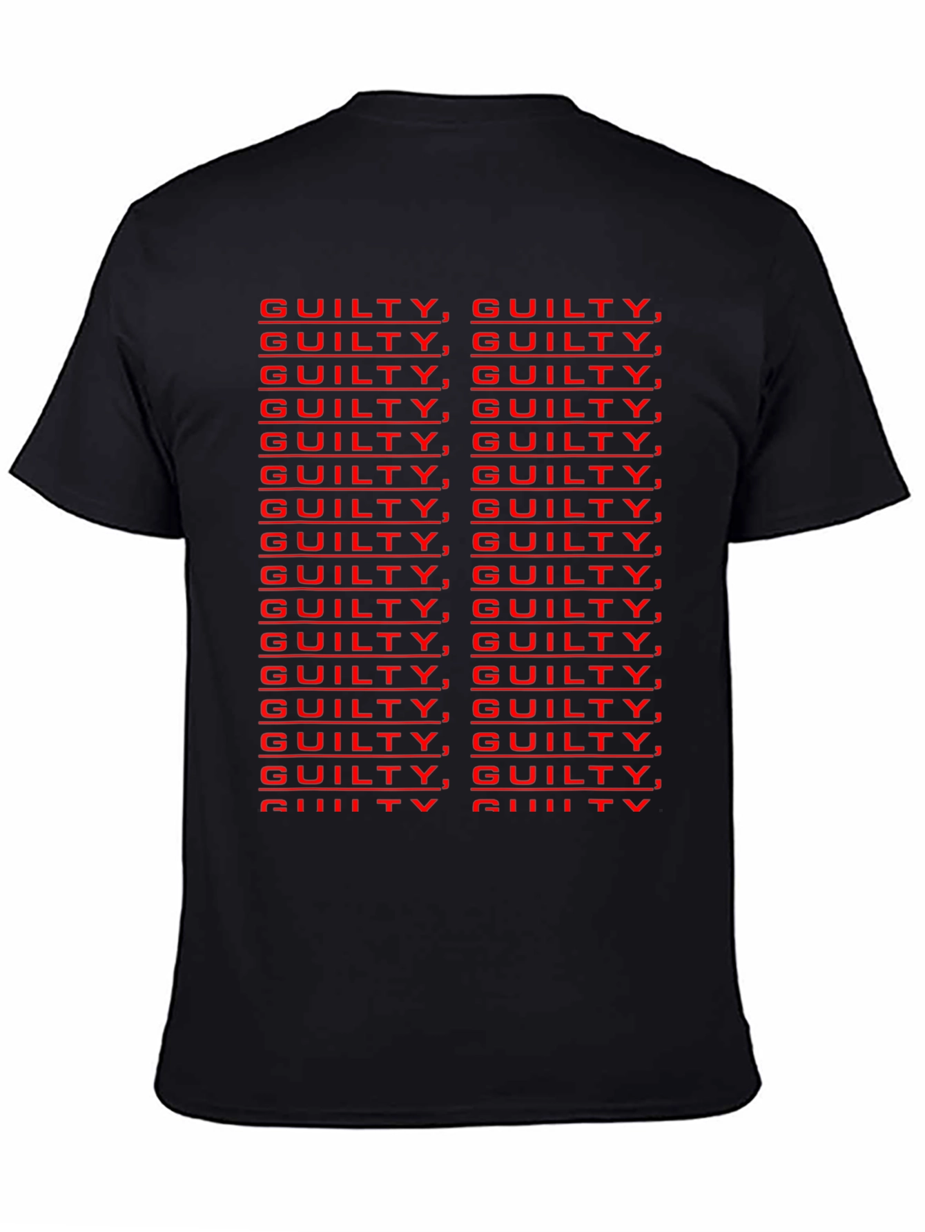 Black Guilty Repeated Graphic T-Shirt view 4