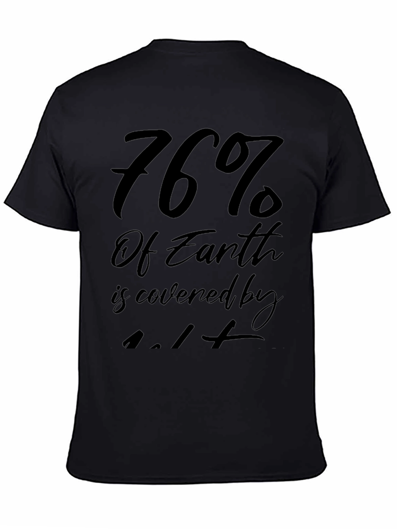 Black 76% Earth Covered T-Shirt - Black Graphic Tee view 4