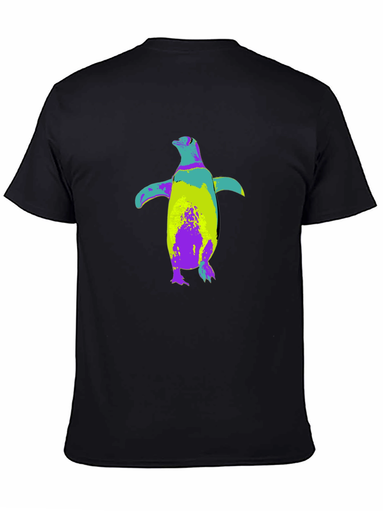 Black Colorful Penguin Graphic T-Shirt - Soft Cotton Blend view 4