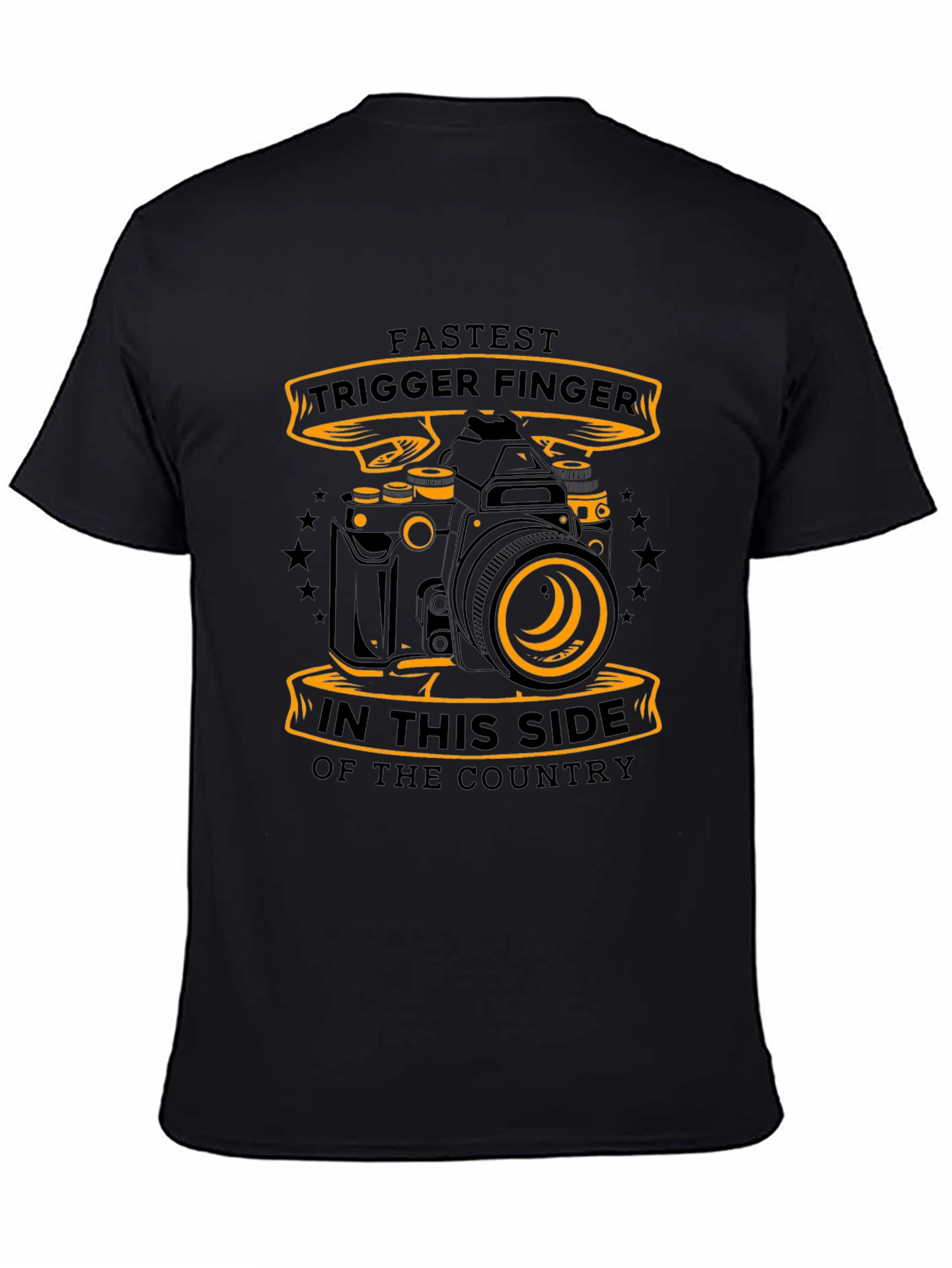 Black Fastest Trigger Finger Camera Graphic T-Shirt view 4