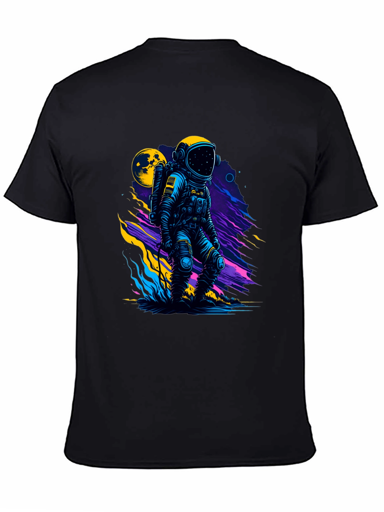 Black Astronaut Graphic Print Black T-Shirt view 4