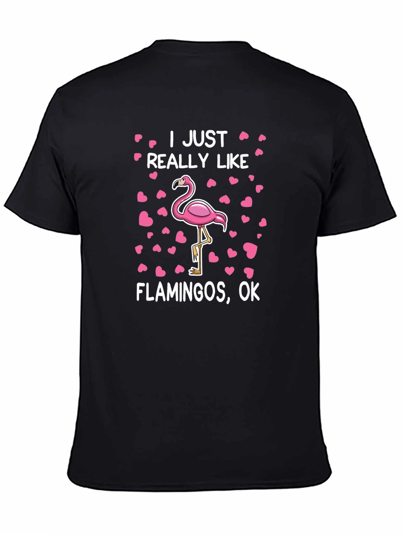 Black I Just Really Like Flamingos Graphic Tee view 4