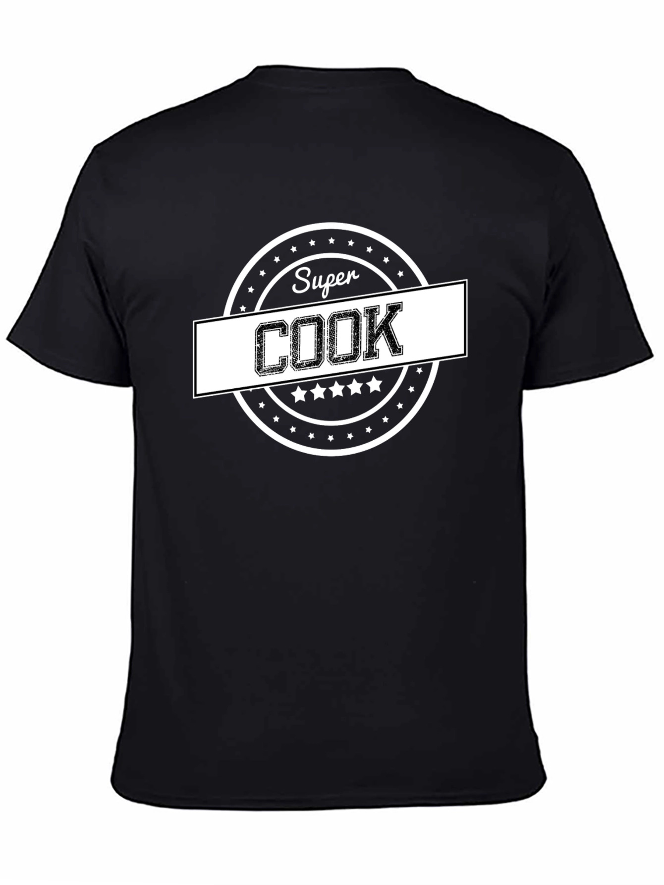 Black Super Cook T-Shirt - Black Cotton Tee view 4