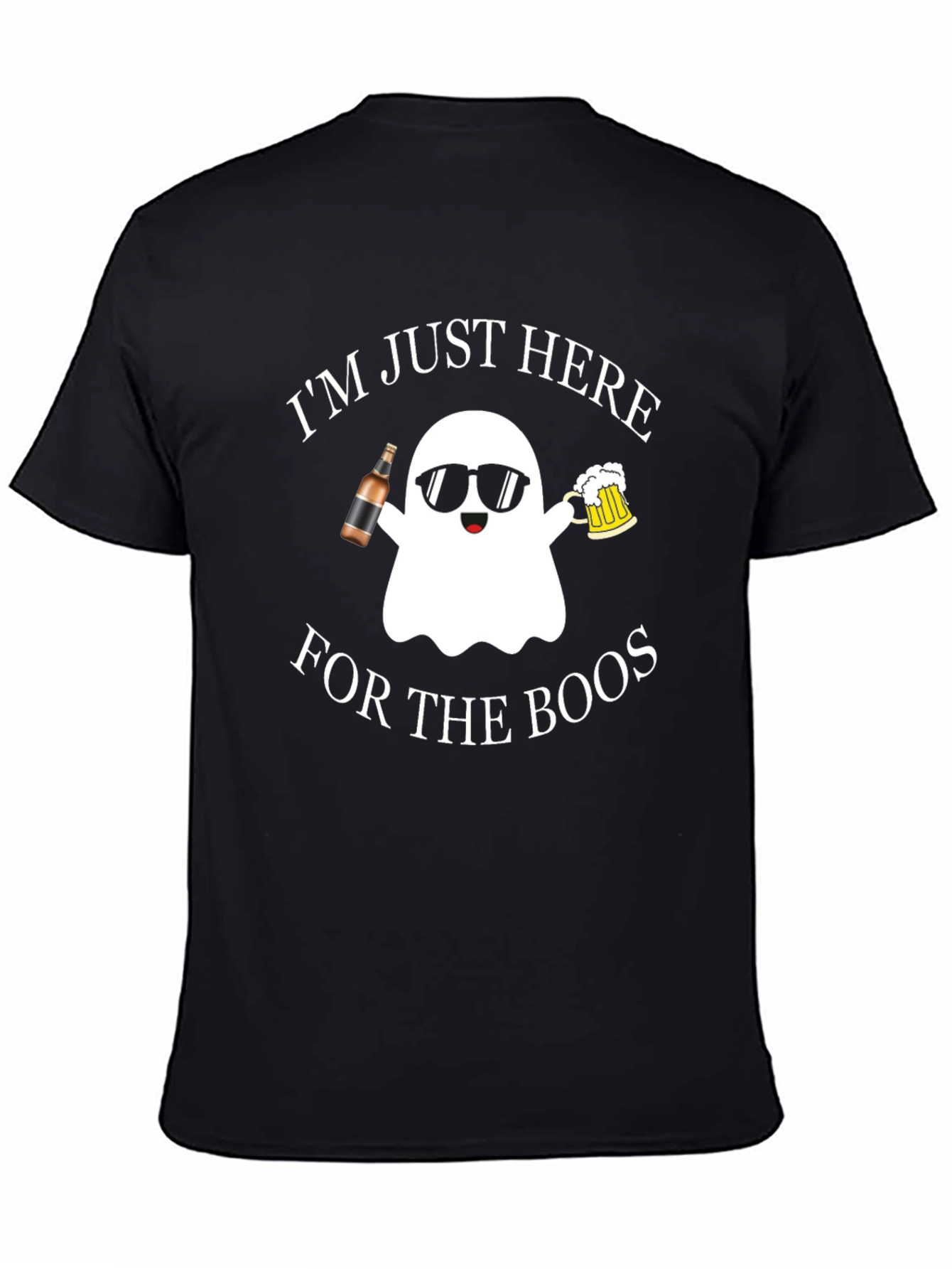 Black Boo's Ghost T-Shirt - Halloween Party Shirt view 4