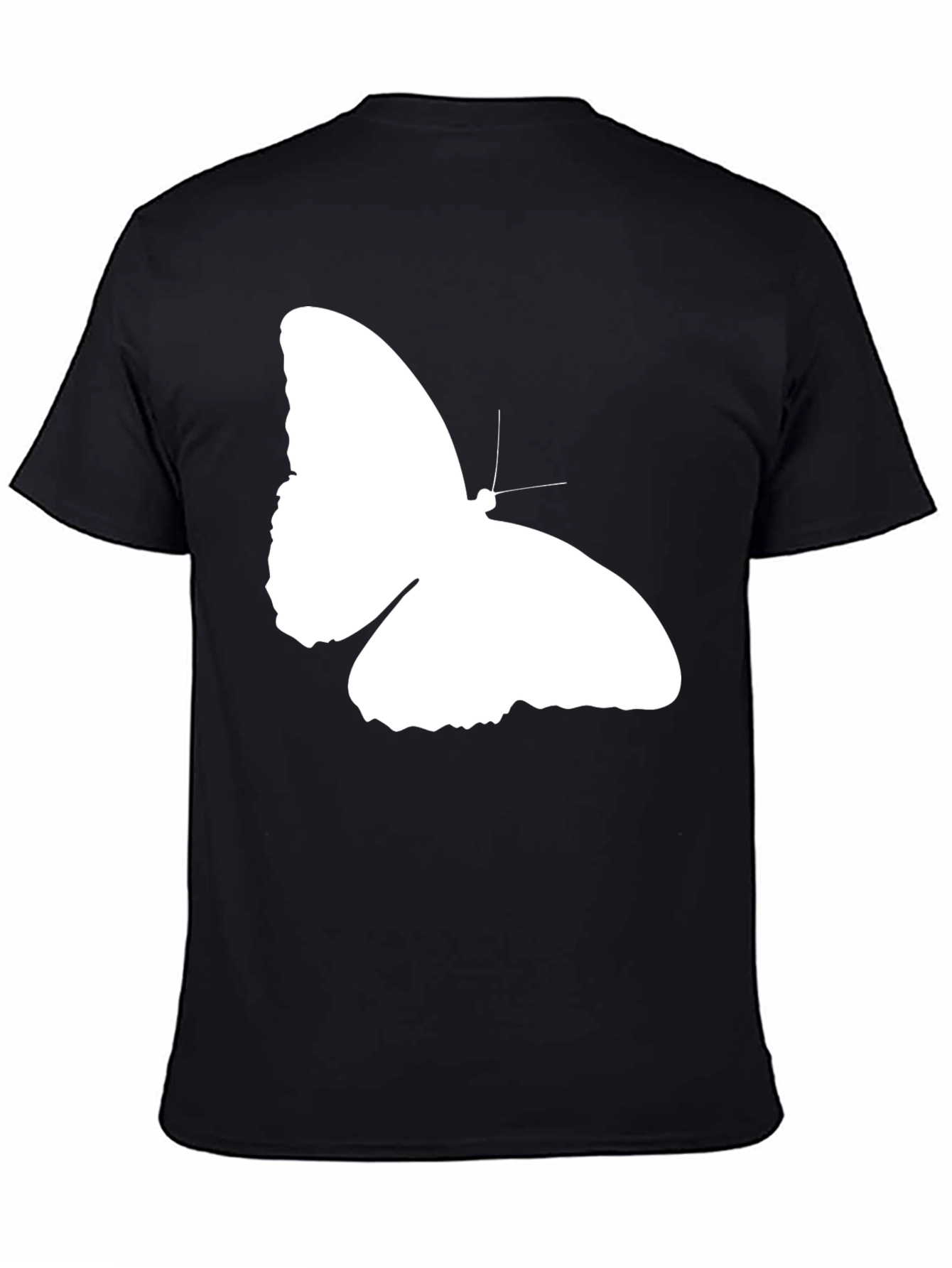 Black Butterfly Graphic Print Black T-Shirt view 4