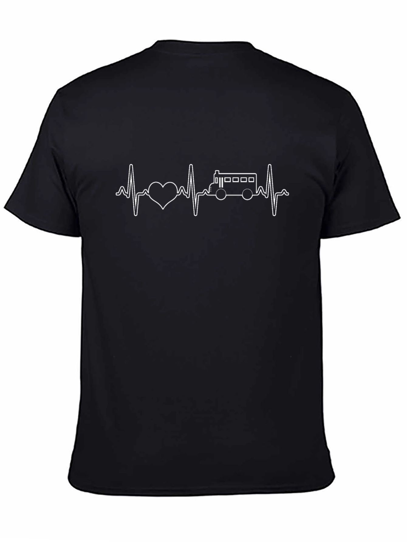 Black Bus Driver Heartbeat T-Shirt view 4