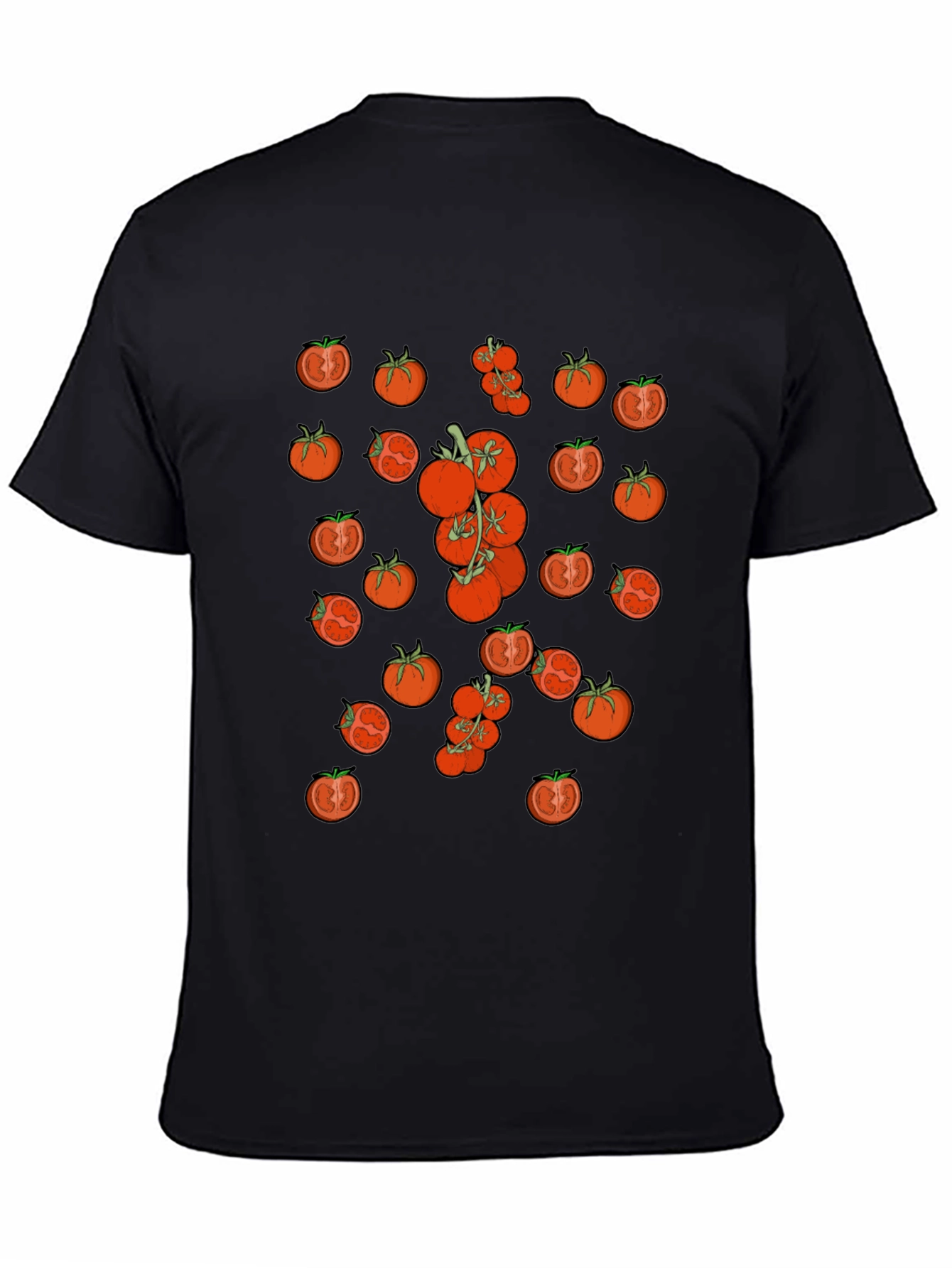 Tomato Pattern Black T-Shirt - 4