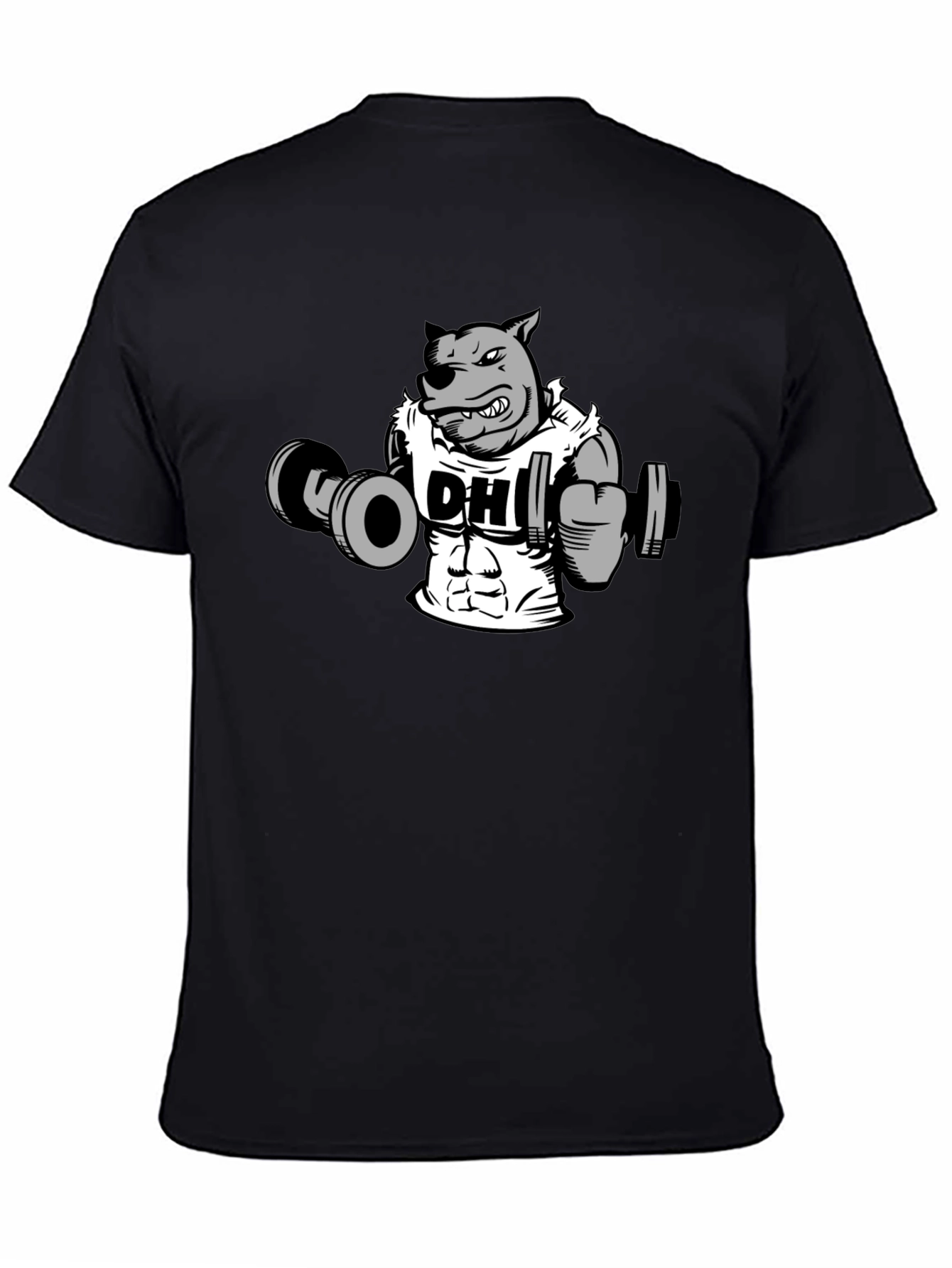 Black Dog Lifting Weights Graphic T-Shirt view 4