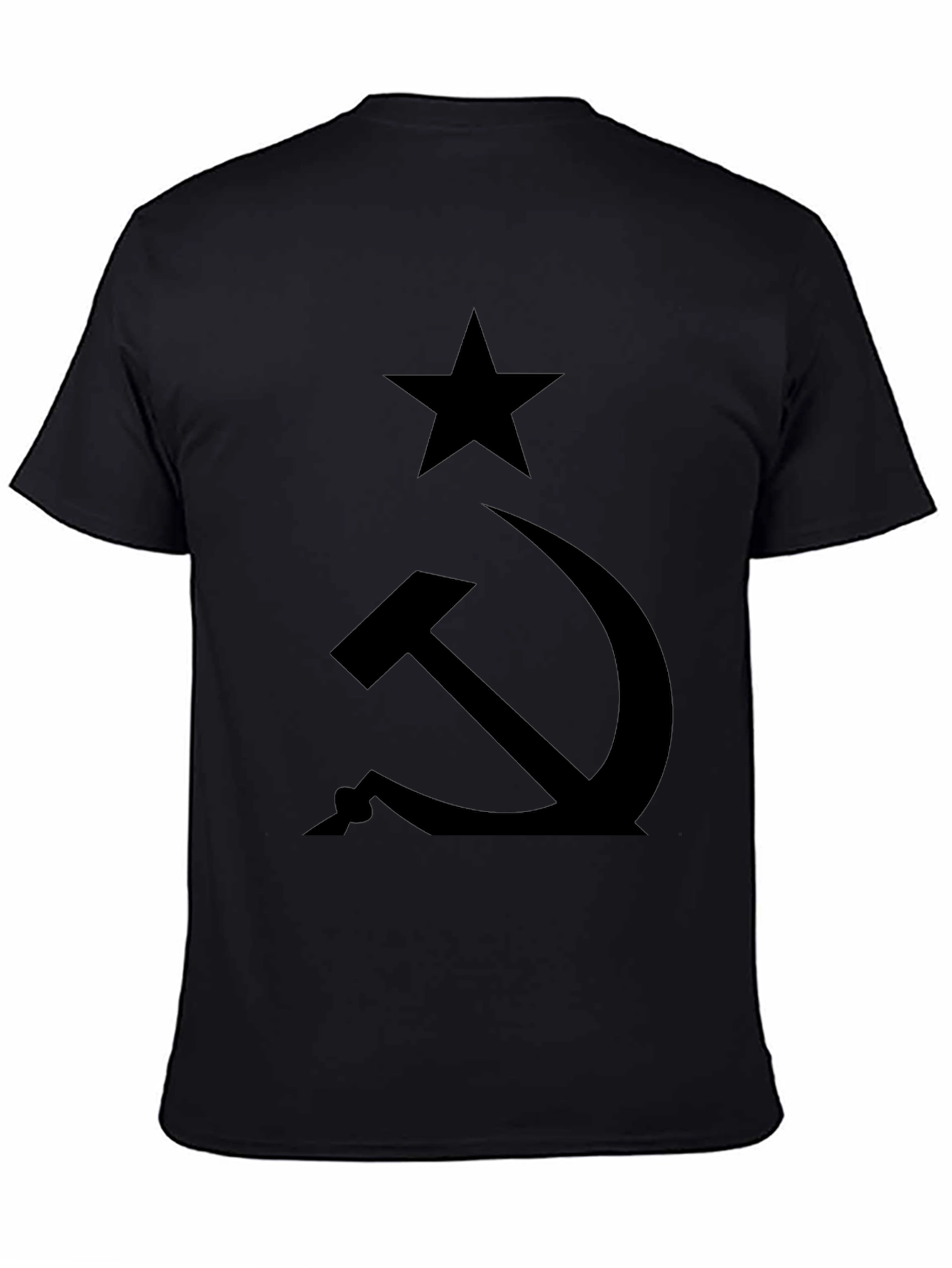 Black Hammer & Sickle Black T-Shirt - Classic Communist Symbol view 4