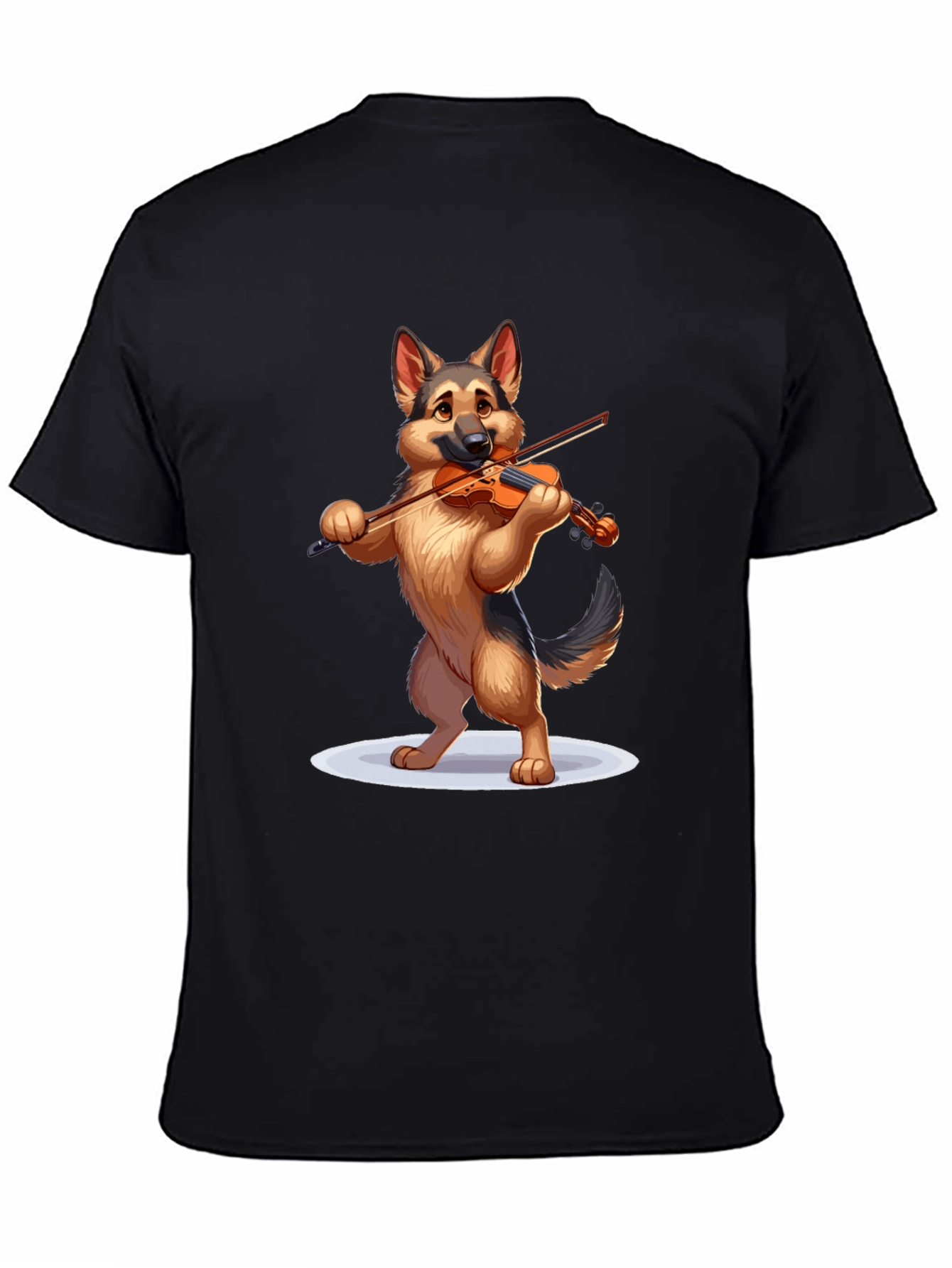Black Dog Playing Violin Graphic T-Shirt view 4