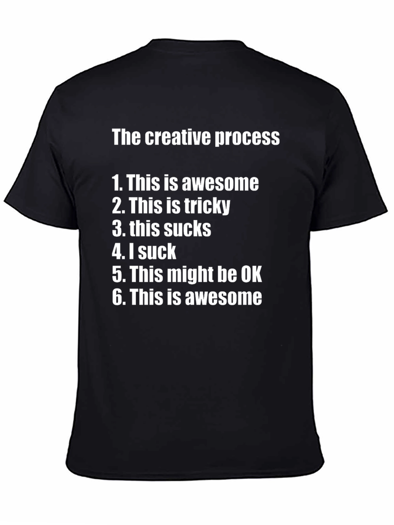 Black Creative Process T-Shirt - Funny Artist Design view 4