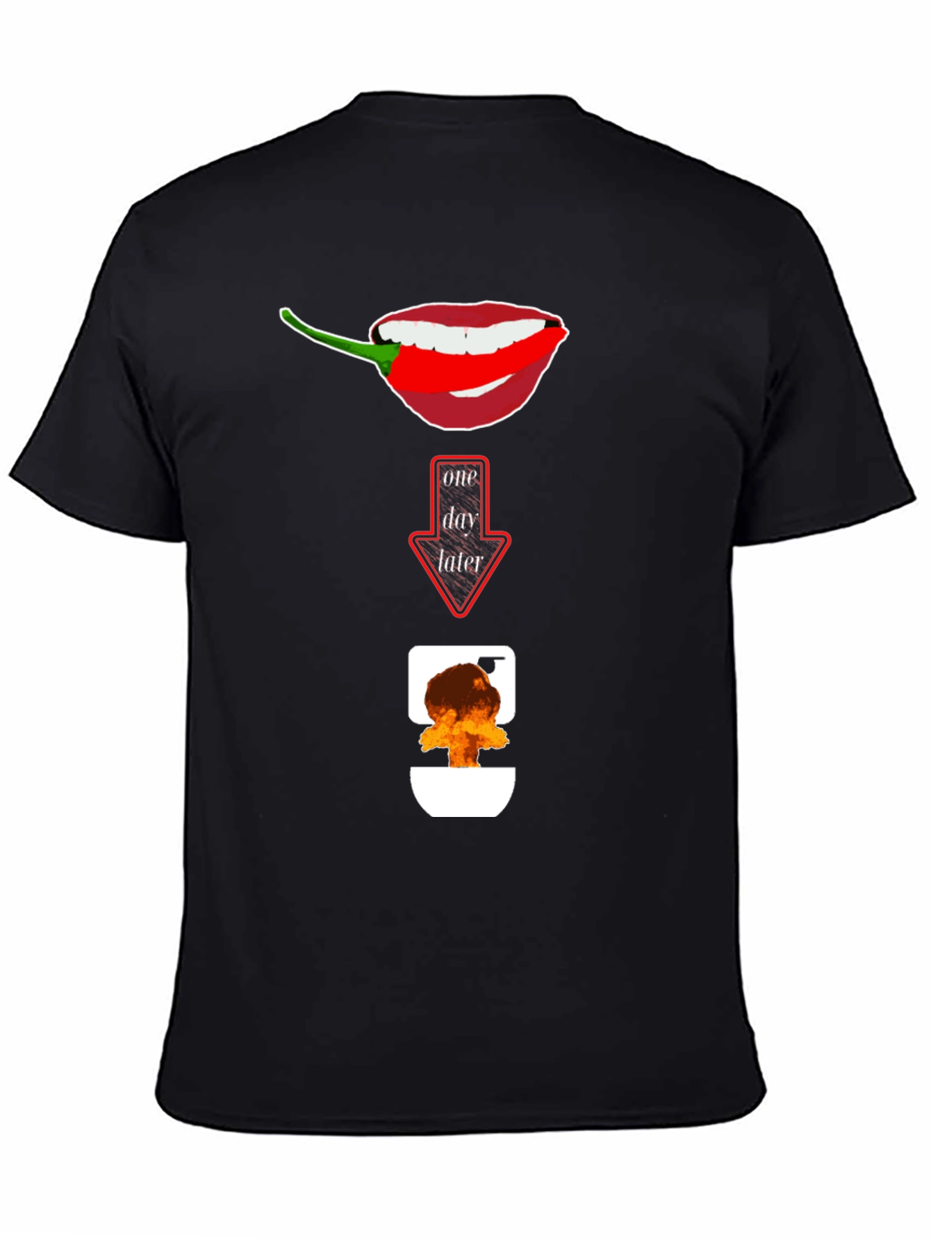 Black Spicy Food Humor T-Shirt: Afterburn Graphic Tee view 4