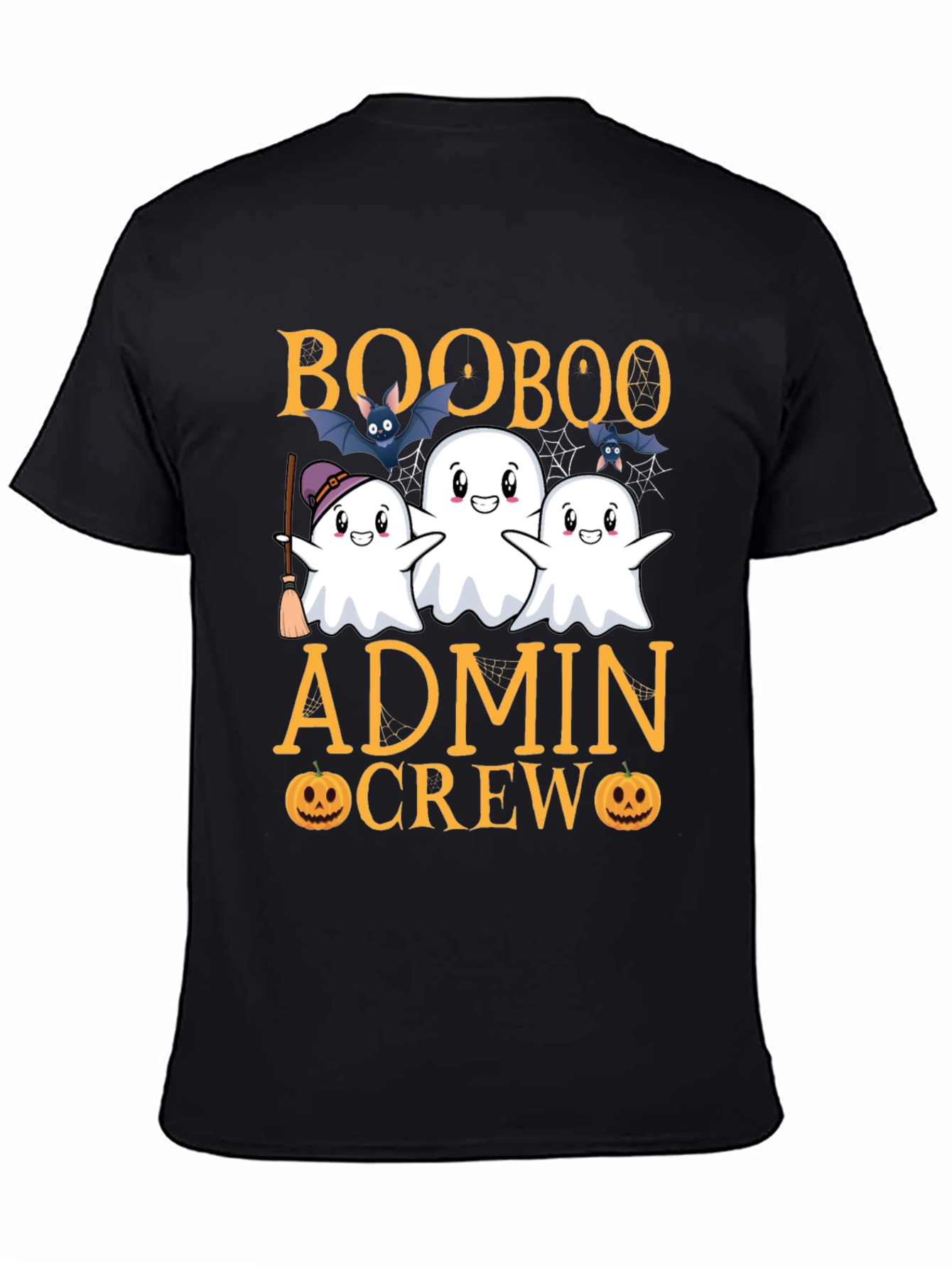 Black Boo Boo Admin Crew Halloween T-Shirt view 4