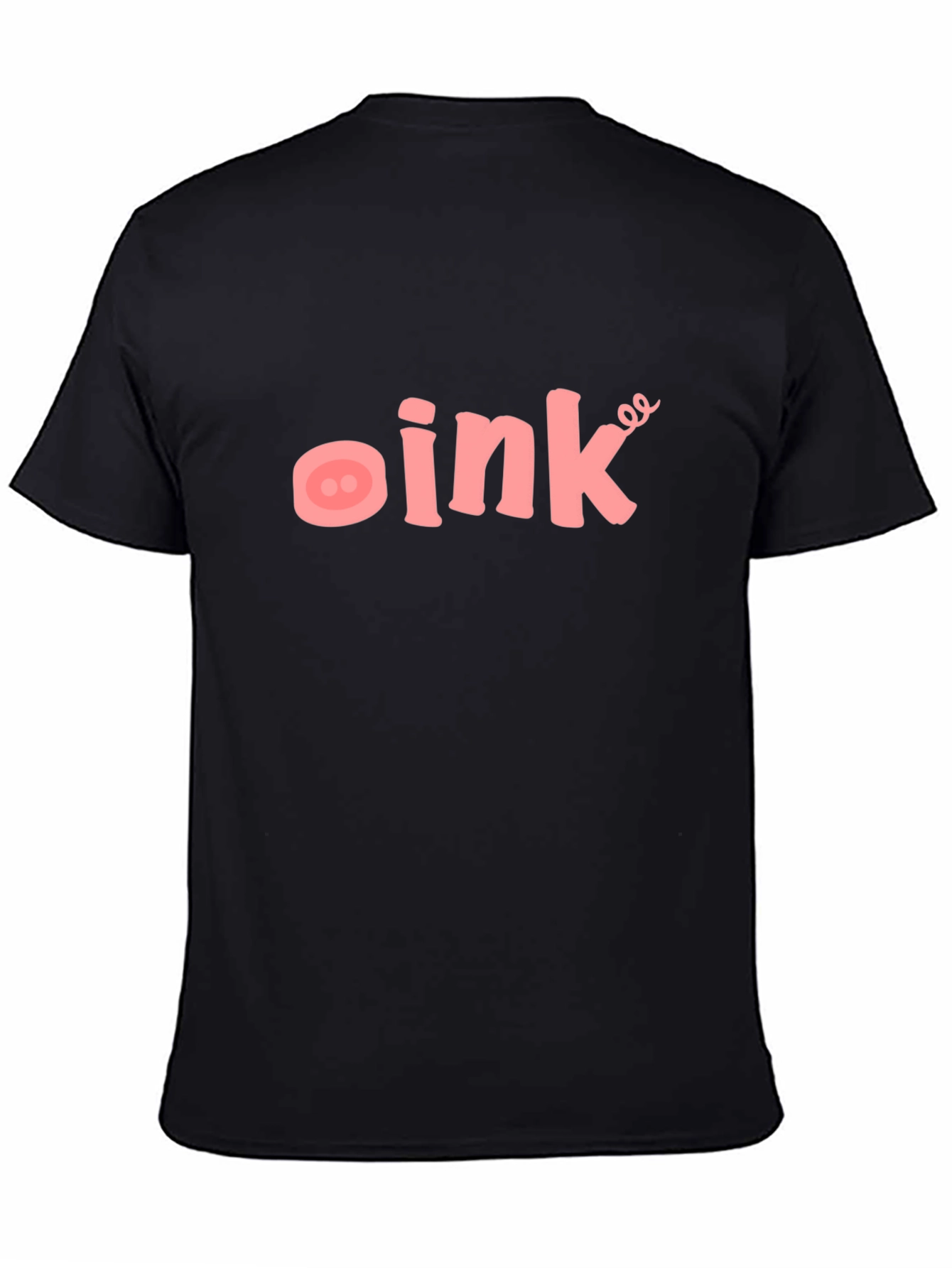 Black Oink Pig Snout T-Shirt - Black Crew Neck view 4
