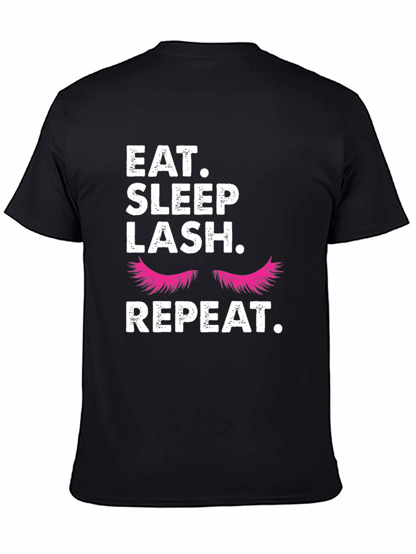 Black Eat, Sleep, Lash, Repeat T-Shirt view 4