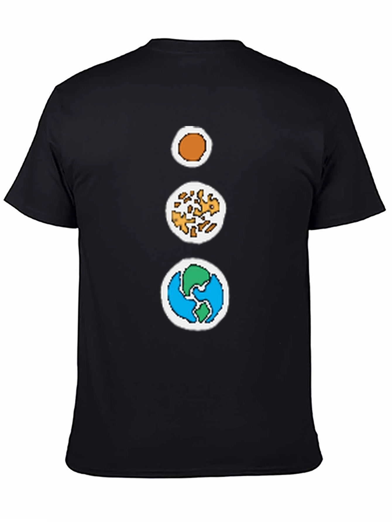 Black Pixel Solar System Graphic Tee - Retro Style view 4