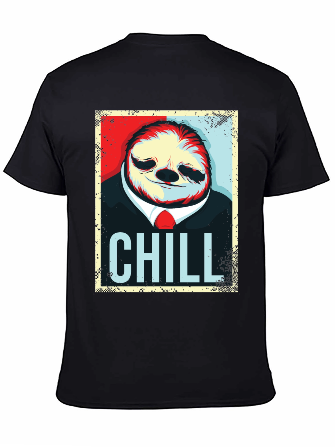Black Chill Sloth Graphic T-Shirt - Relaxed Style view 4