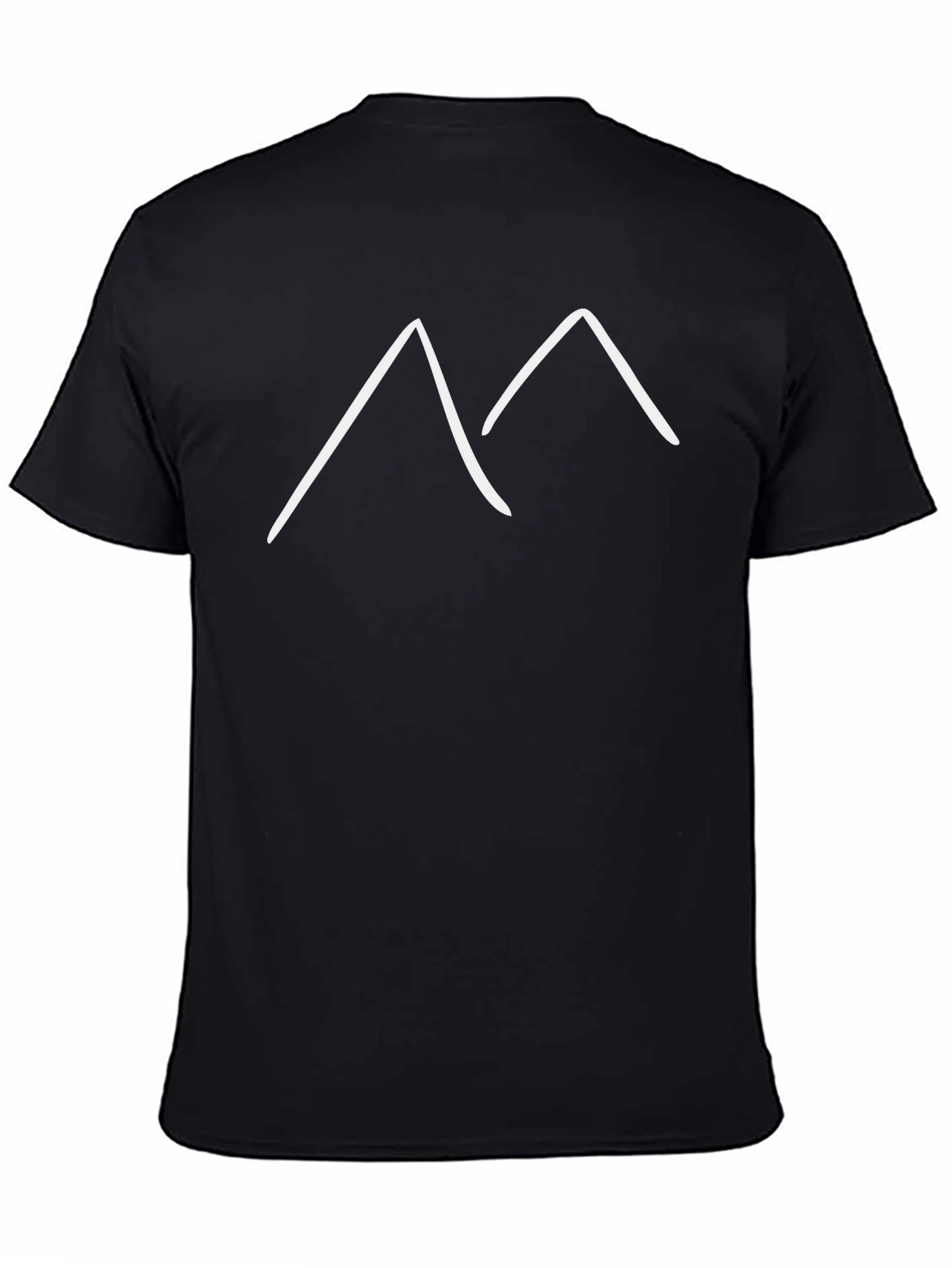 Black Minimalist Mountain Graphic Tee - Black view 4