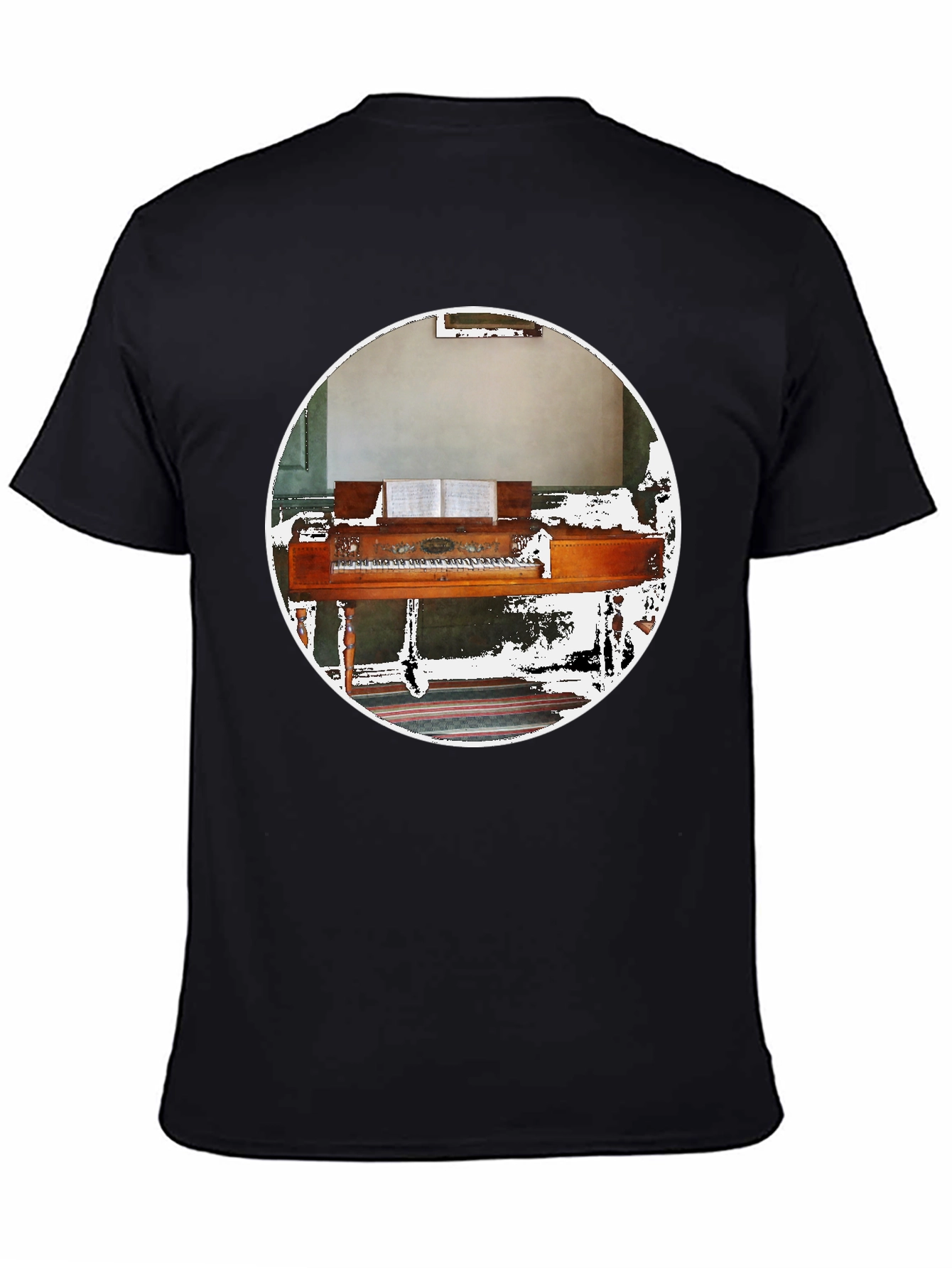 Black Piano Graphic Tee - Musical Instrument Shirt view 4