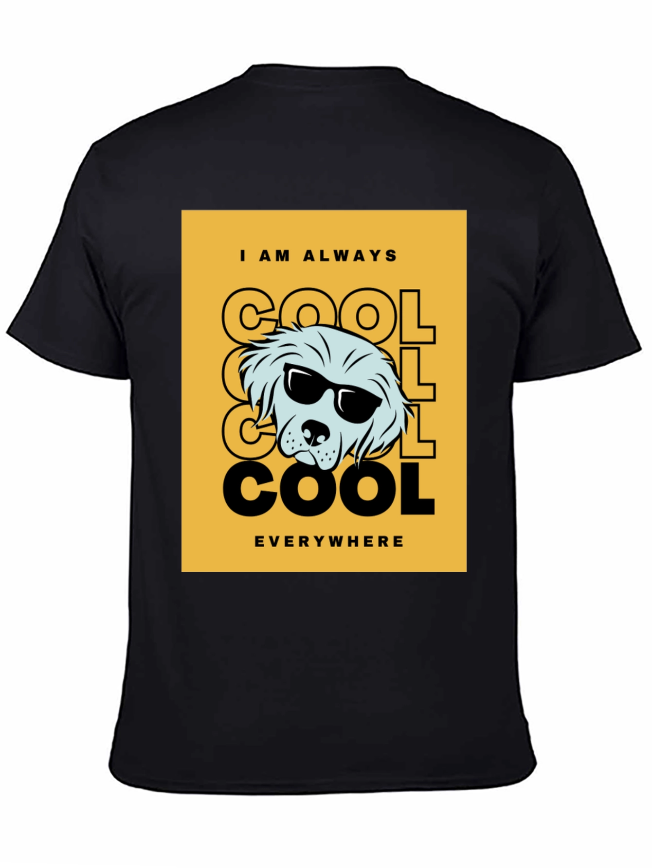 Black Cool Dog Graphic Tee - Trendy Black T-Shirt view 4