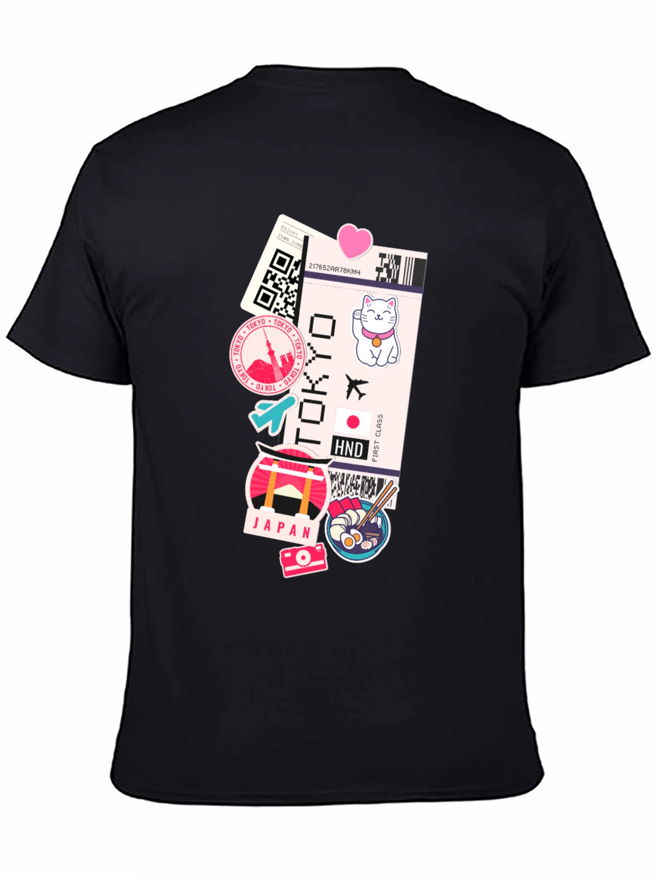 Black Tokyo Travel T-Shirt view 4