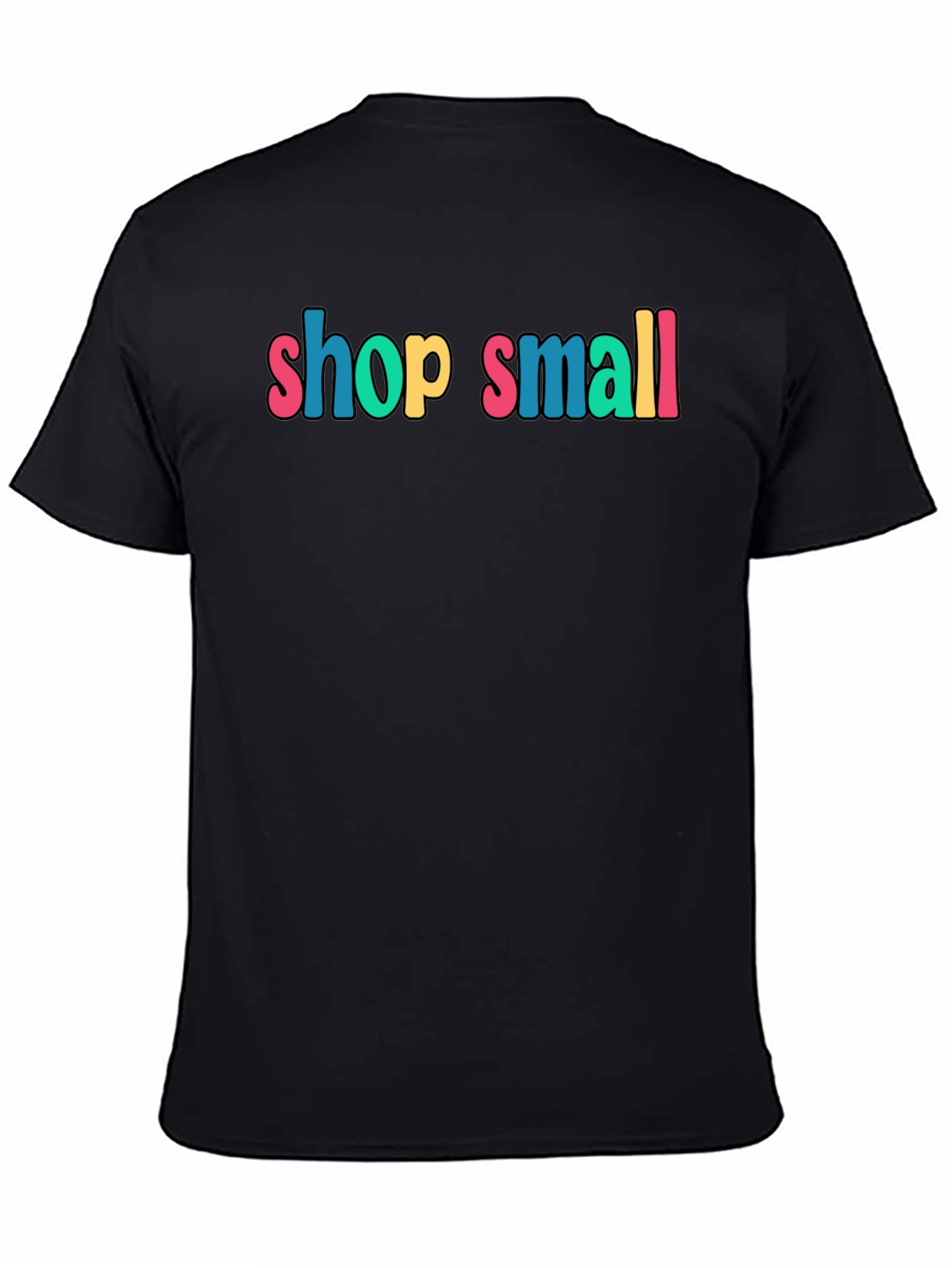 Black Shop Small Black Cotton Graphic Tee view 4