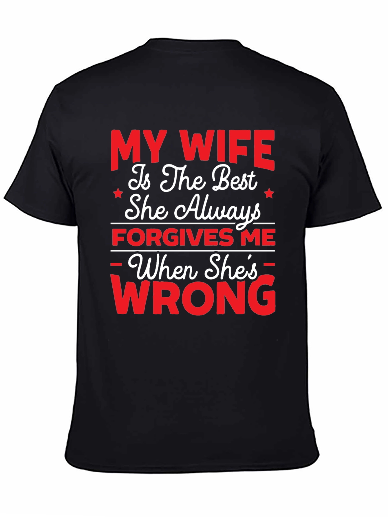 Black Funny My Wife T-Shirt - Husband Humor Tee view 4
