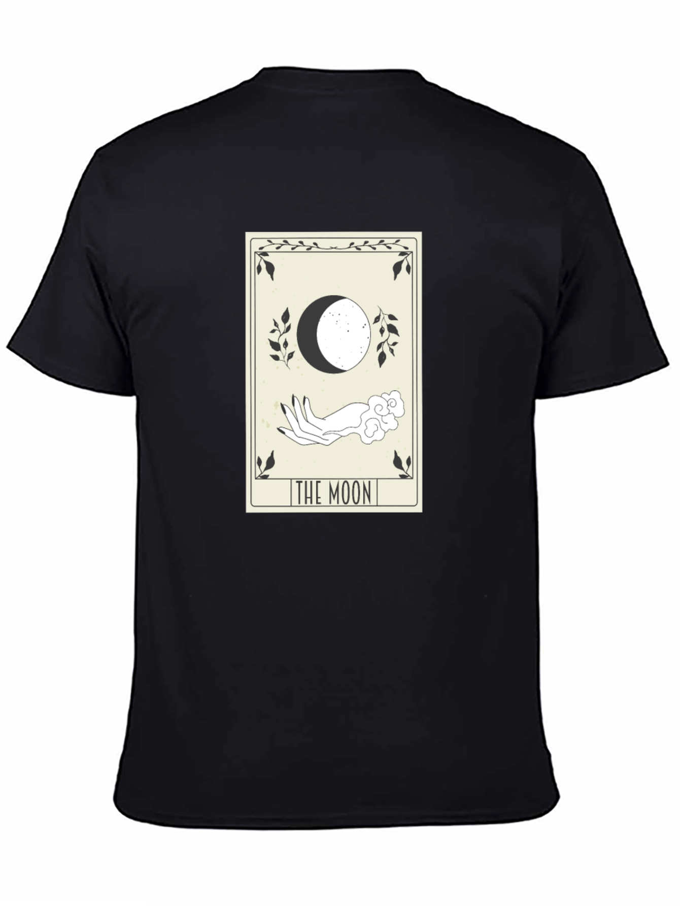 Black Tarot Card "The Moon" Graphic T-Shirt view 4