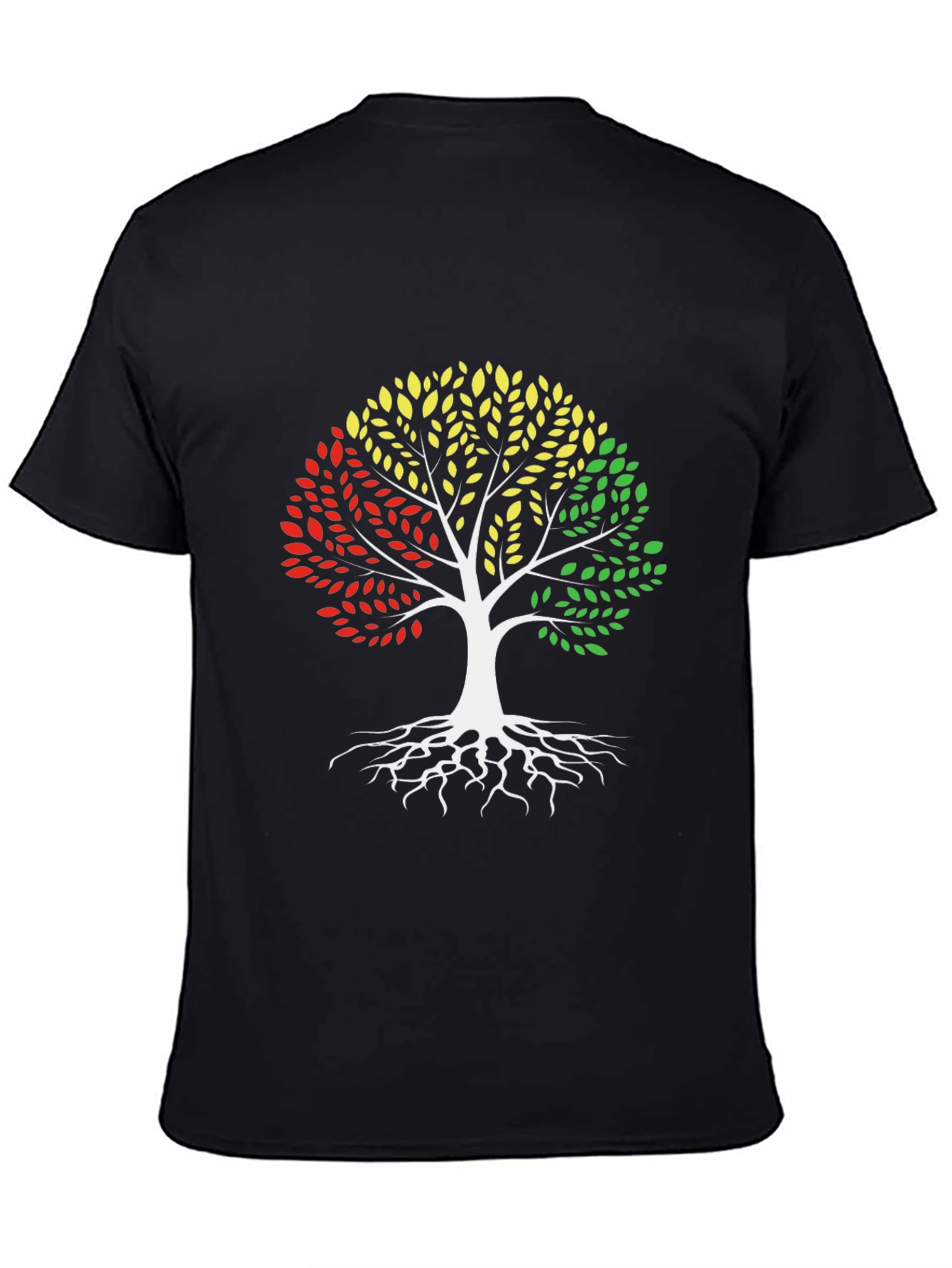 Black Pan-African Colors Tree of Life Graphic T-Shirt view 4