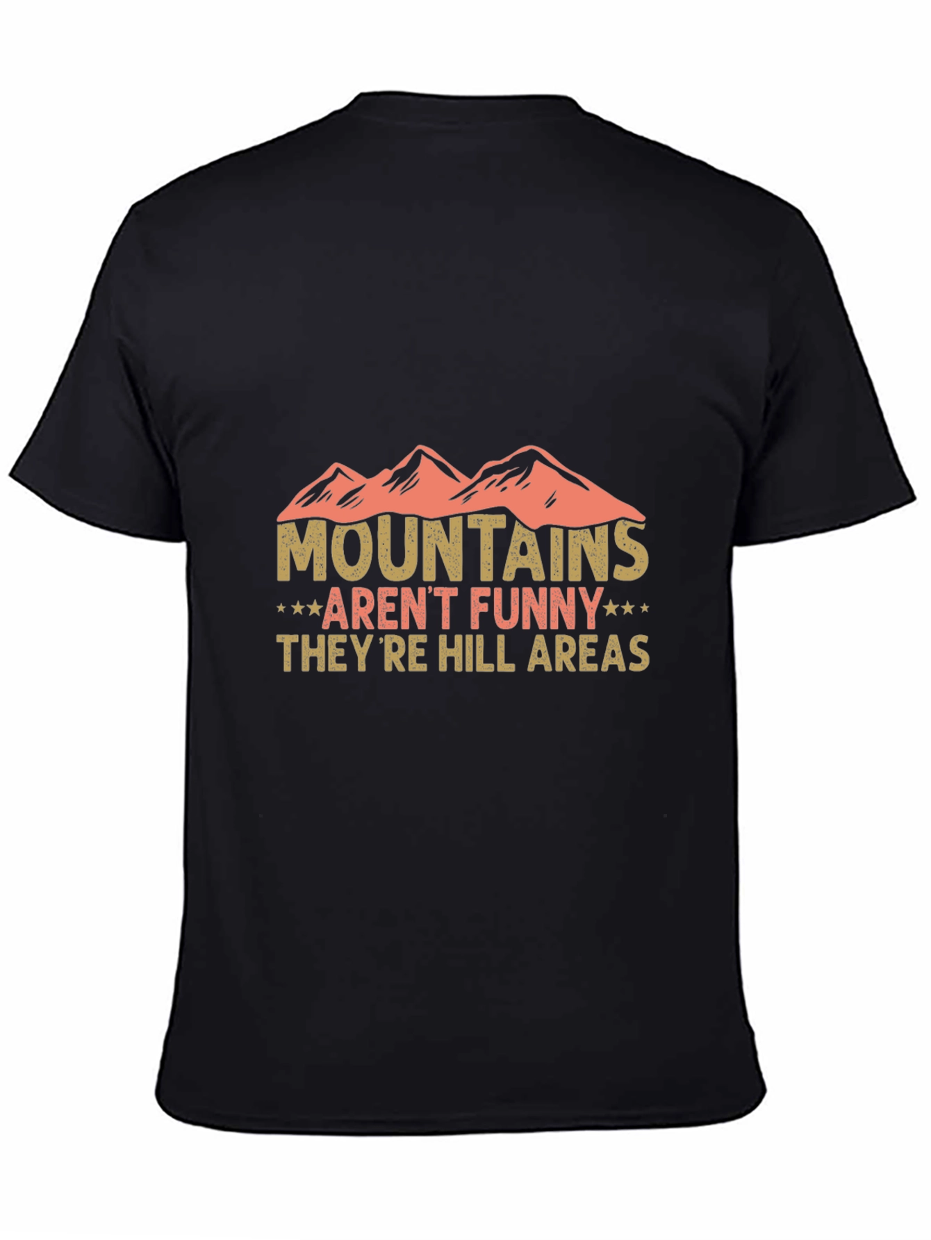Black Funny Mountains Hill Areas Graphic Tee view 4
