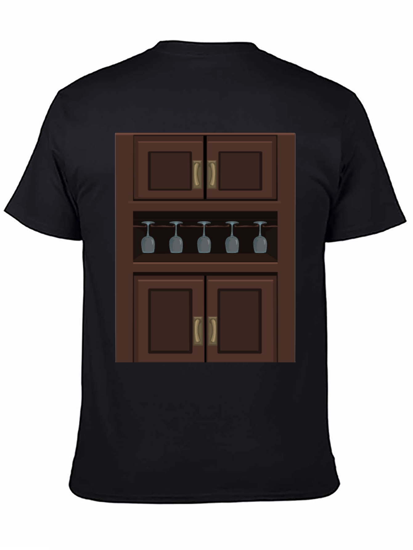 Black Novelty Bar Cabinet Graphic T-Shirt view 4