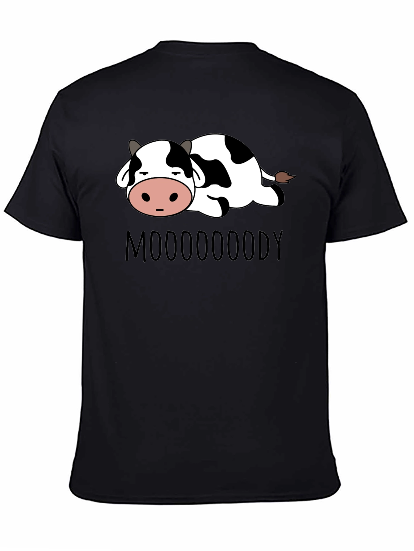 Black Mooooody Cow Graphic Tee - Soft Cotton Blend view 4