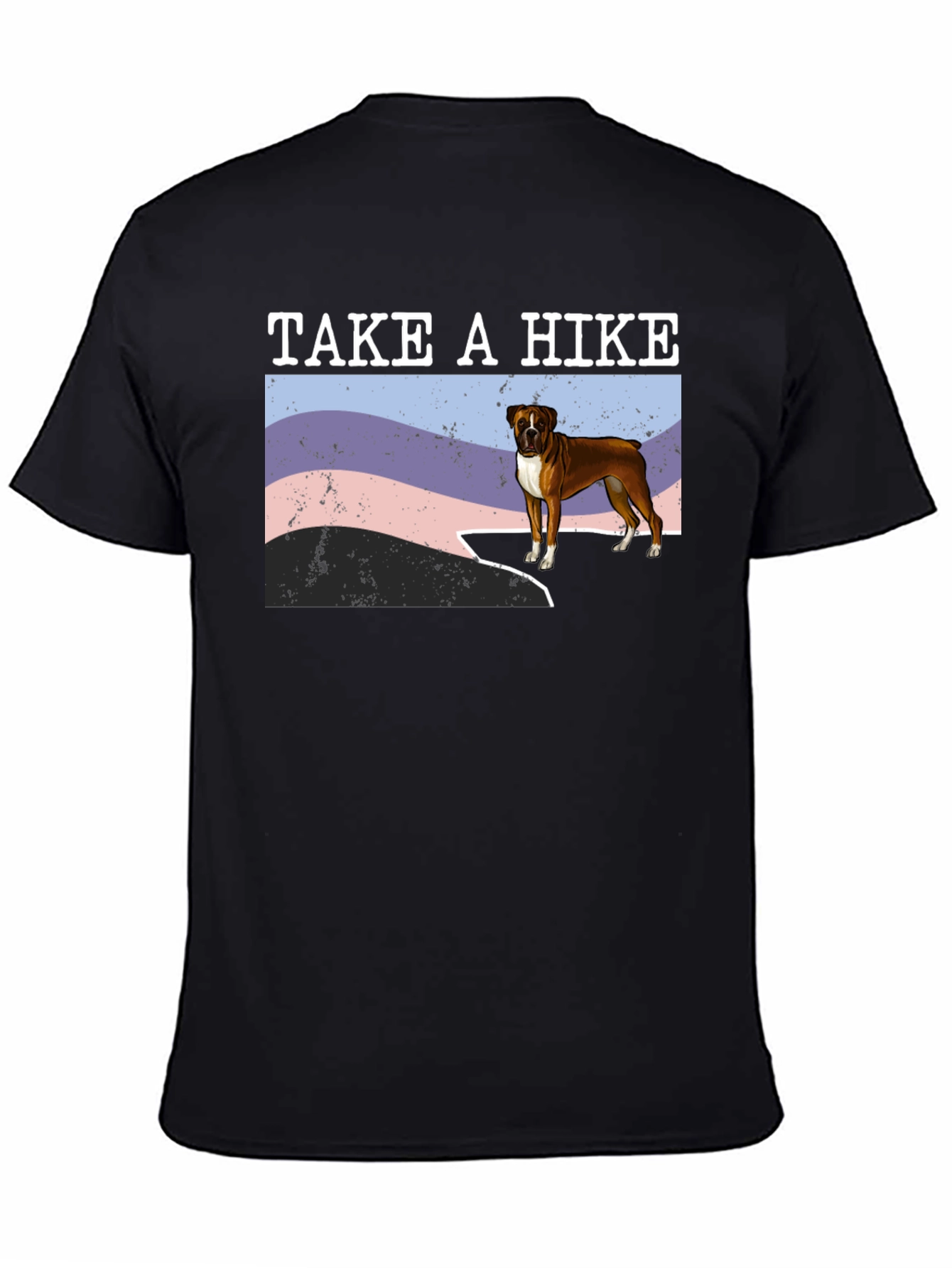 Black Take A Hike Boxer Dog T-Shirt view 4