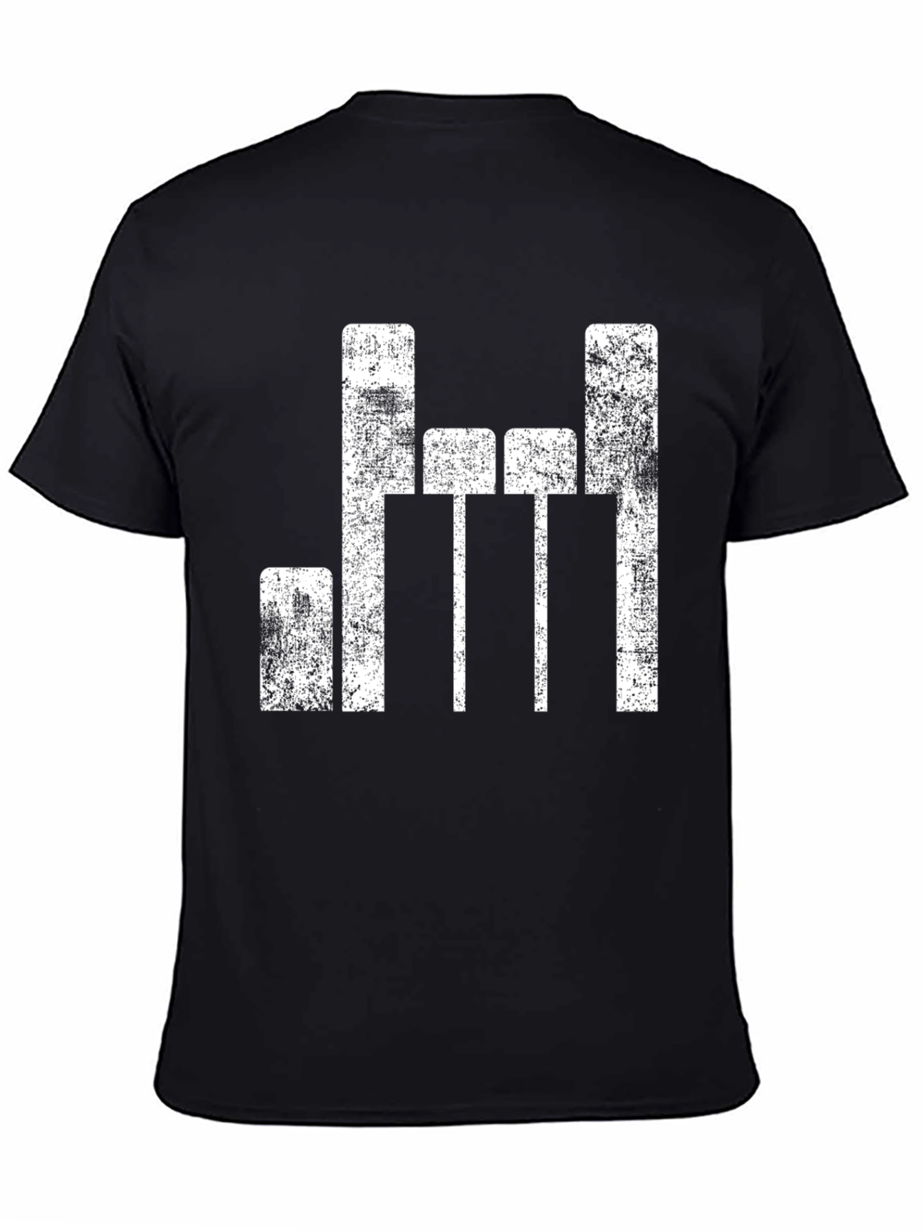 Black Distressed Equalizer Graphic T-Shirt view 4