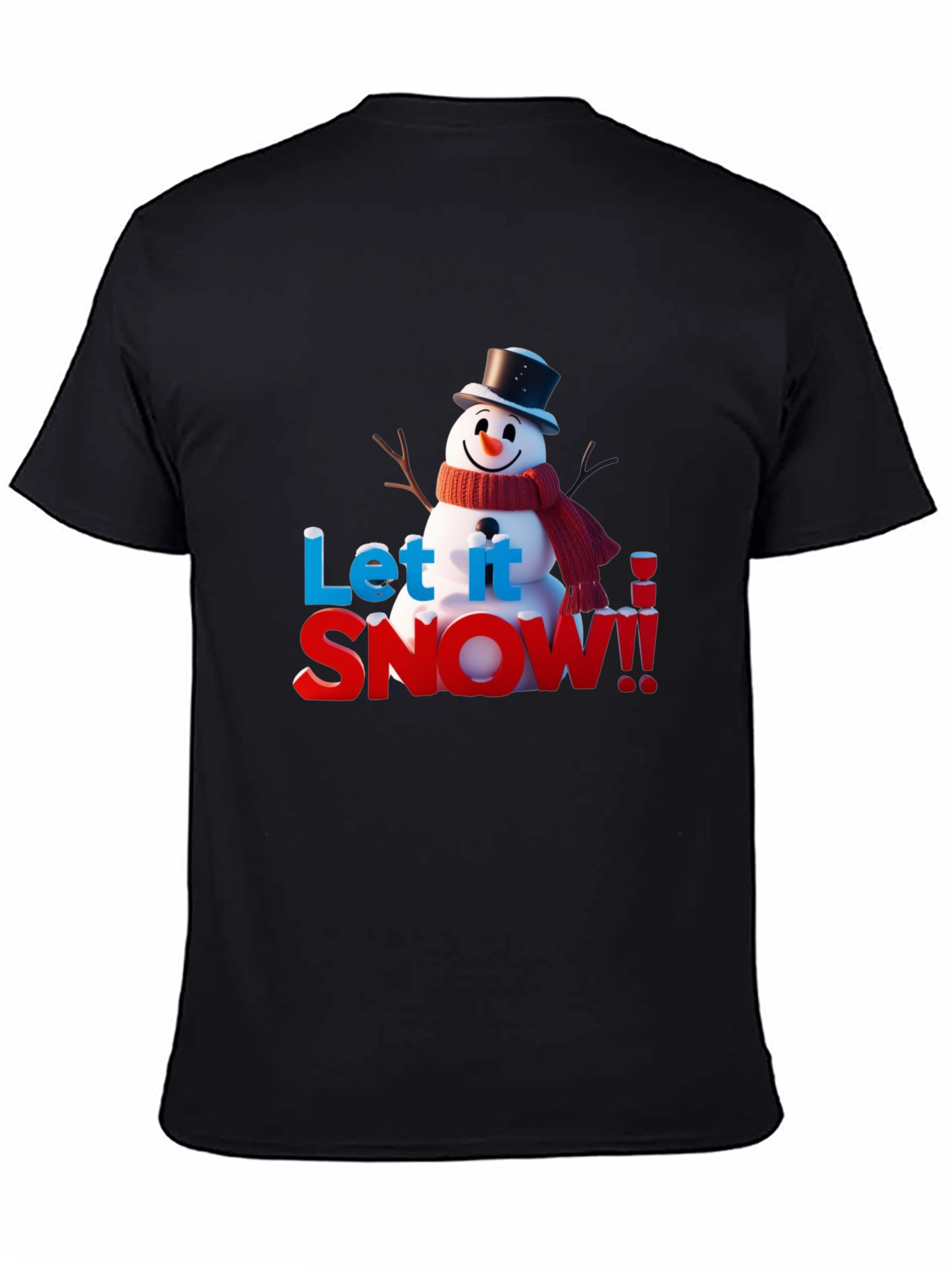 Black Let It Snow Holiday T-Shirt view 4