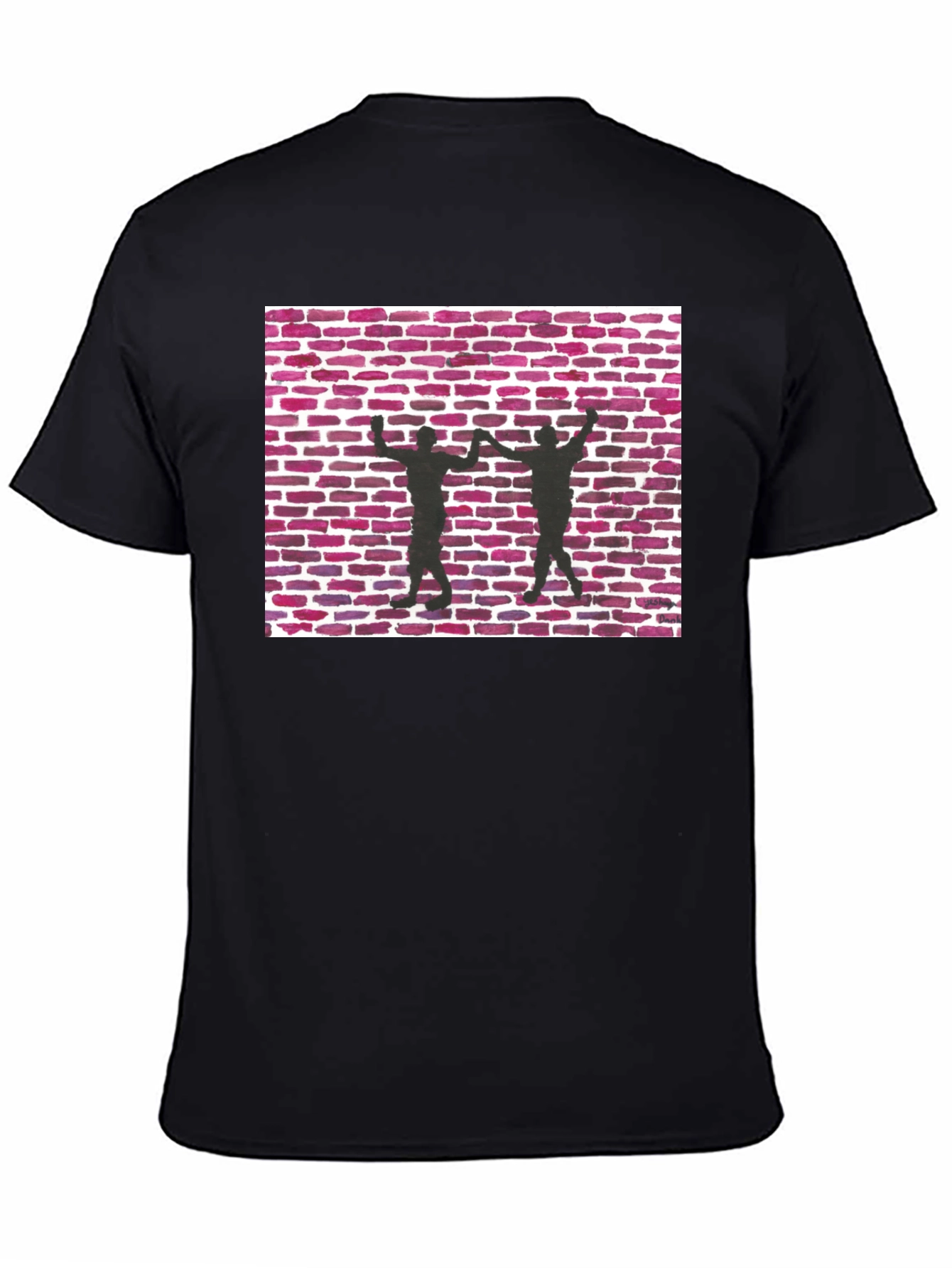 Black Brick Wall Dance Silhouette Graphic Tee - Black view 4