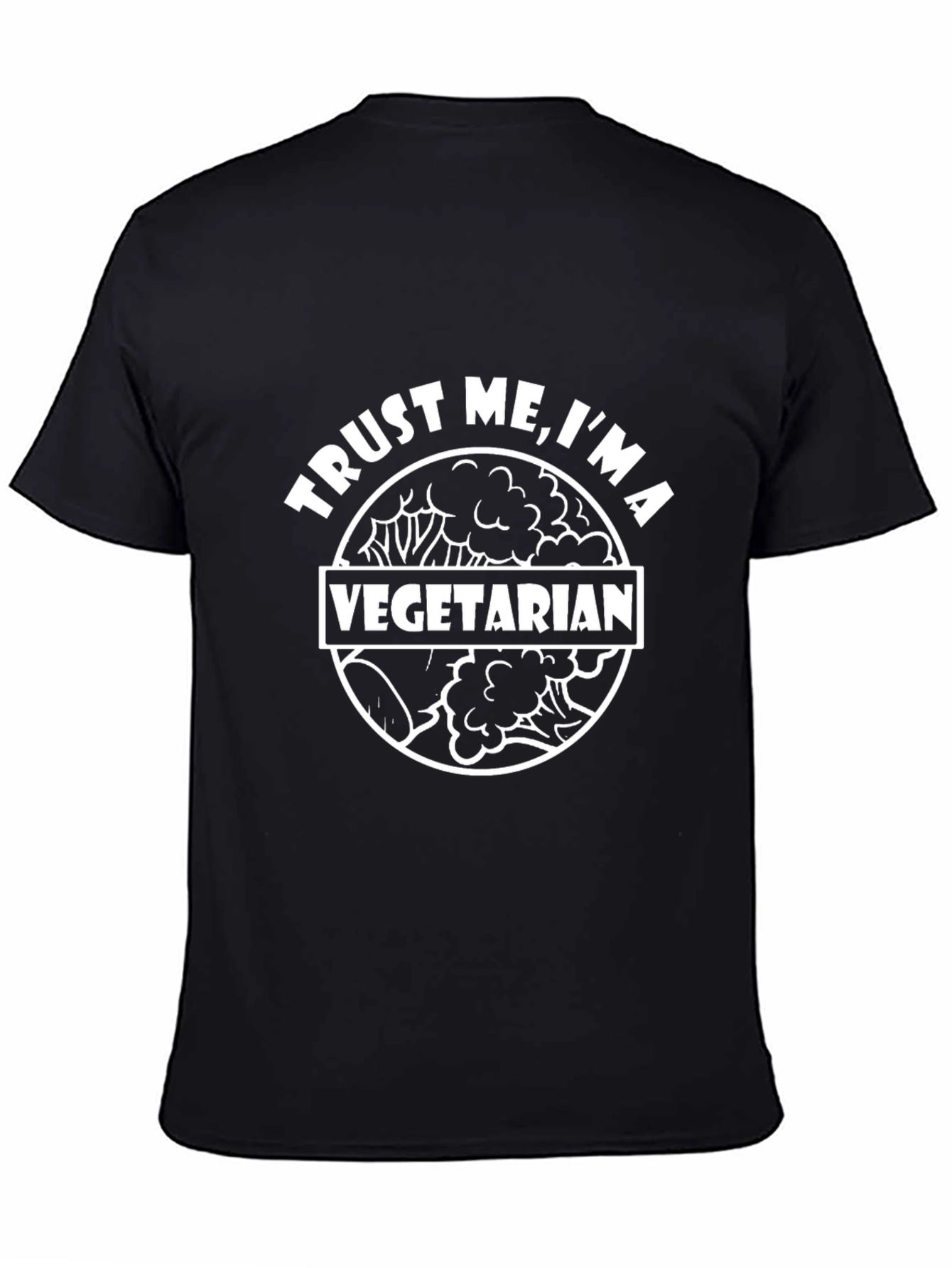 Black Trust Me I'm A Vegetarian Black T-Shirt view 4